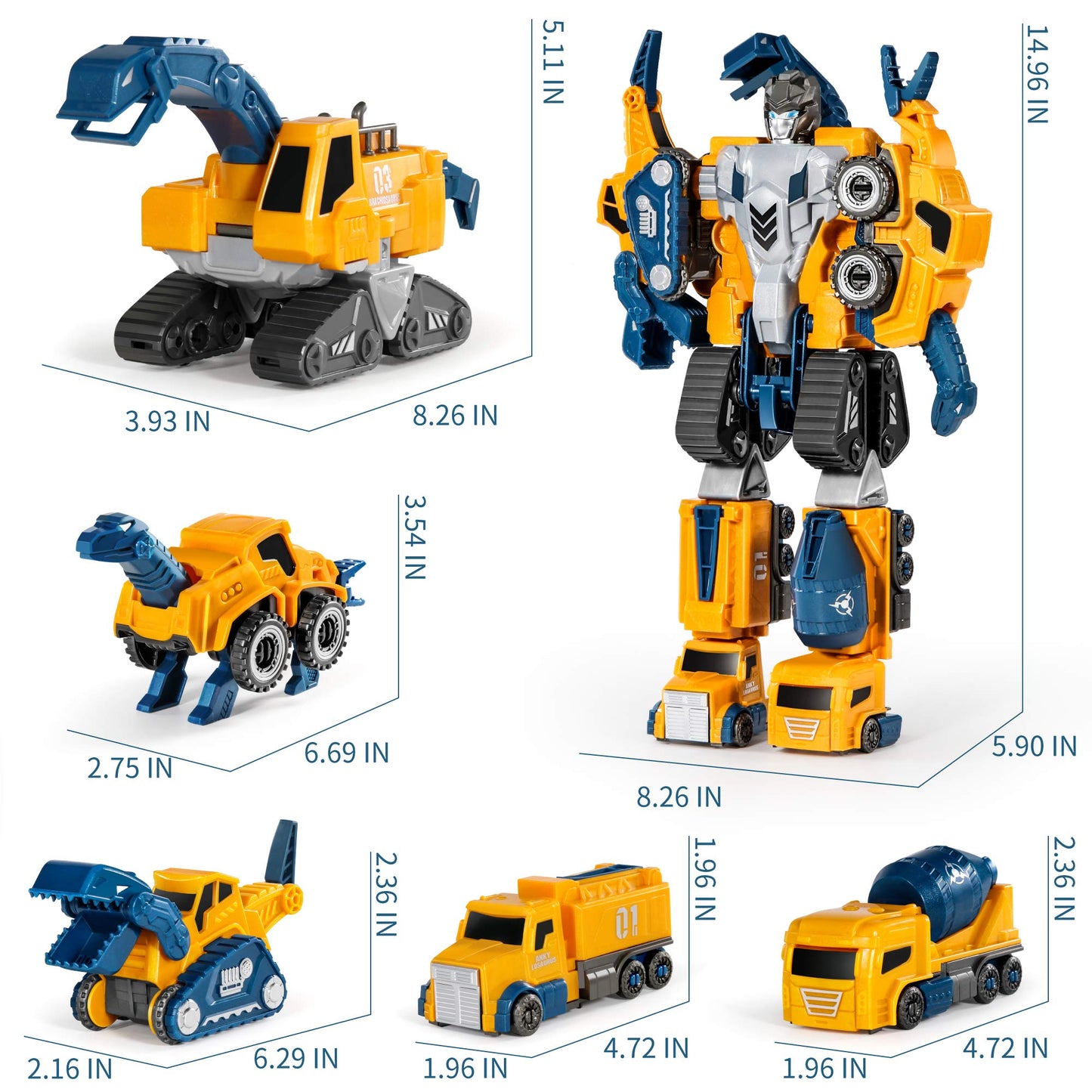 MIEBELY Toddler Robot Construction Set – 5Pcs Transforming Robots, Magnetic Connectors, Easy DIY 5-in-1 STEM Toy