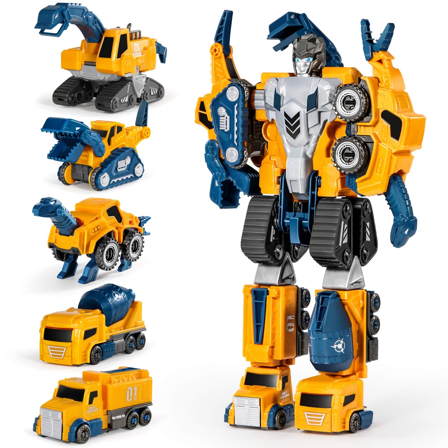 MIEBELY Toddler Robot Construction Set – 5Pcs Transforming Robots, Magnetic Connectors, Easy DIY 5-in-1 STEM Toy