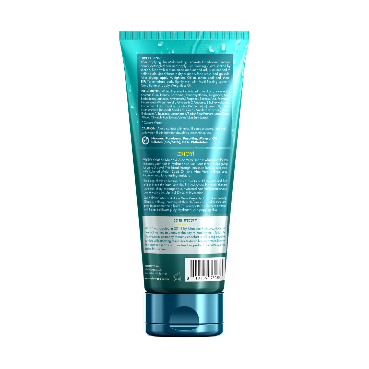 Mielle Kalahari Melon & Aloe Vera Deep Hydration Curl Forming Glaze Flexible Hold & Definition for Dry Curly Hair 221 g/7.5 oz