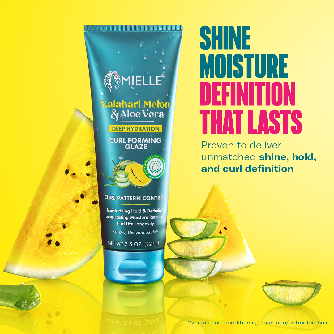 Mielle Kalahari Melon & Aloe Vera Deep Hydration Curl Forming Glaze Flexible Hold & Definition for Dry Curly Hair 221 g/7.5 oz