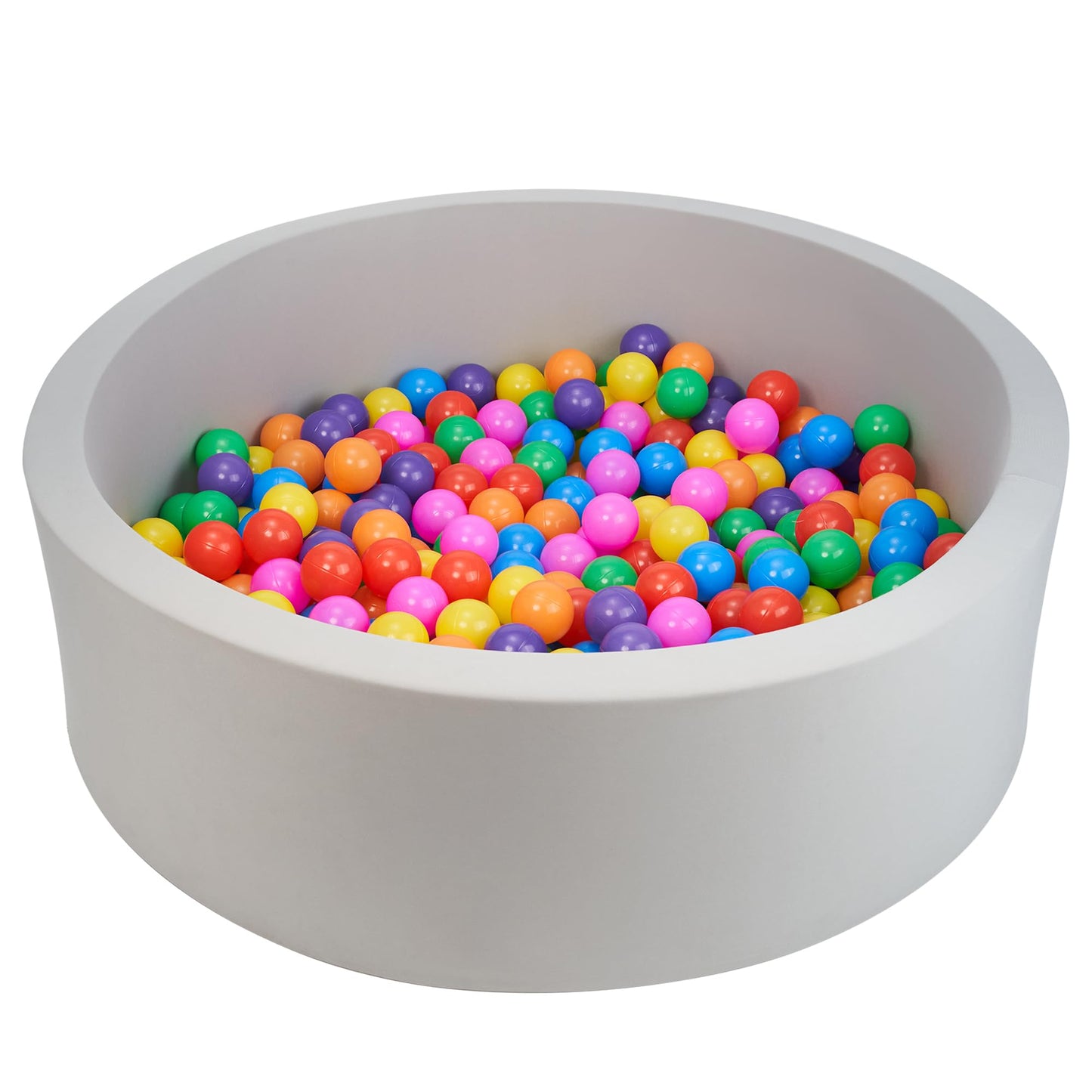 Miereirl Ball Pit for Toddlers – Foam Indoor Playpen, 35.4 x 11.8 in, Grey