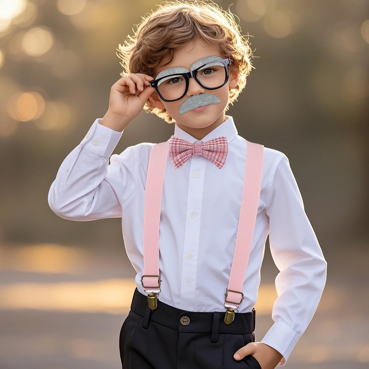 Mifengda Kids Old Man Costume - 1920s Grandpa Outfit for 100 Days of School & Halloween