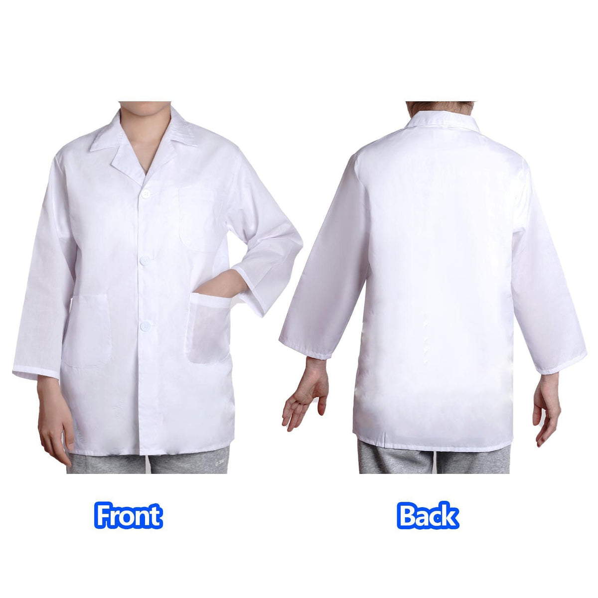 mifengda Doctor Scientist Kids Lab Coat Costume with Goggles, ID Card & Magnifying Glass – Large Blue
