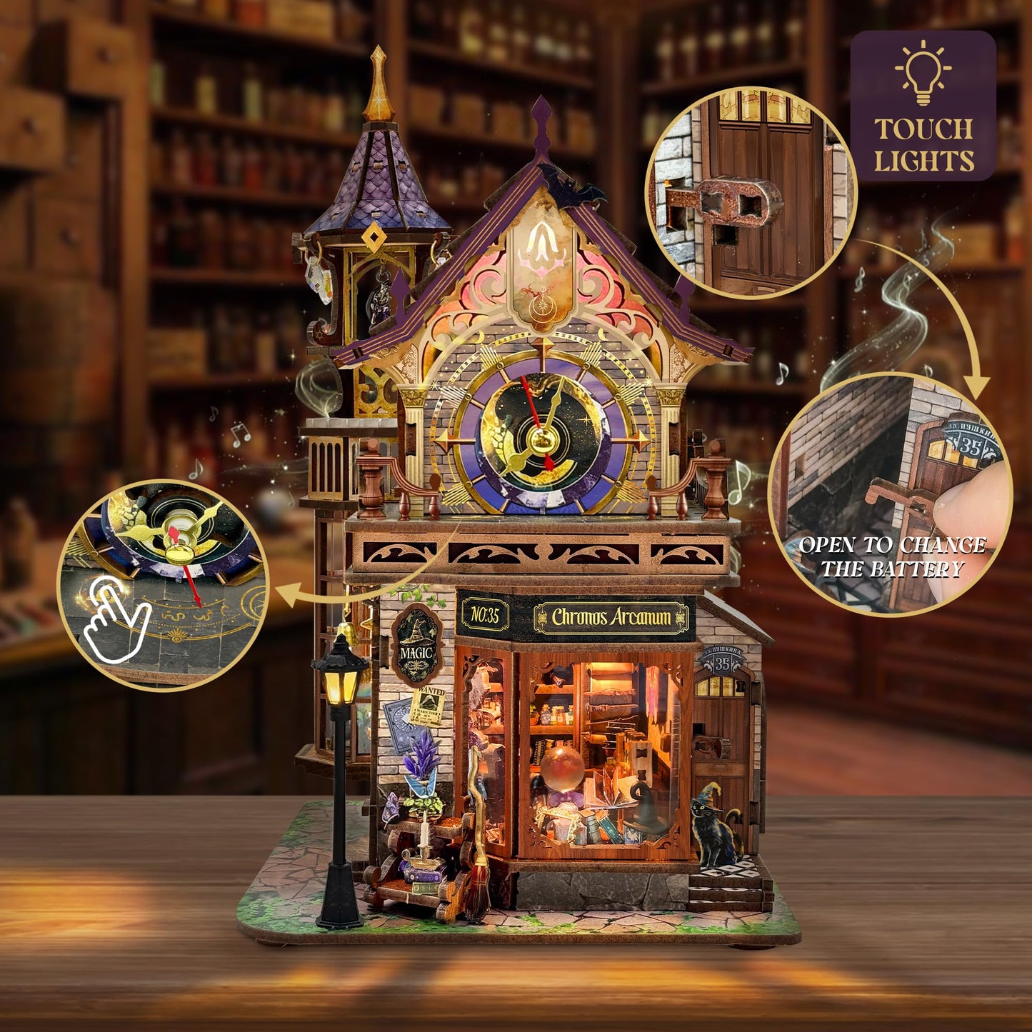 Miggley DIY Miniature House Kit | Time Magic Club Book Nook 3D Puzzle for Adults