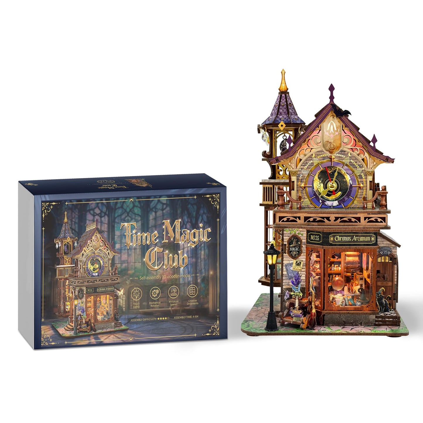 Miggley DIY Miniature House Kit | Time Magic Club Book Nook 3D Puzzle for Adults