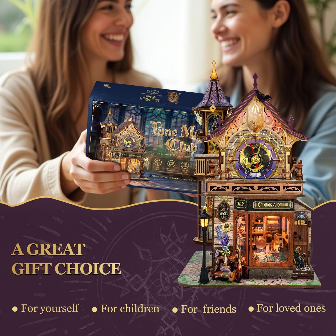 Miggley DIY Miniature House Kit | Time Magic Club Book Nook 3D Puzzle for Adults