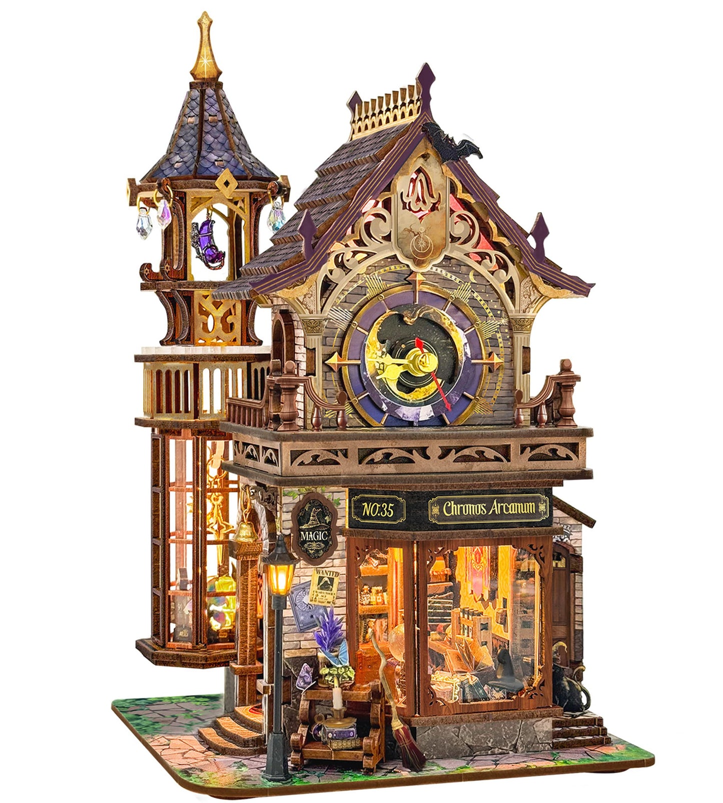 Miggley DIY Miniature House Kit | Time Magic Club Book Nook 3D Puzzle for Adults