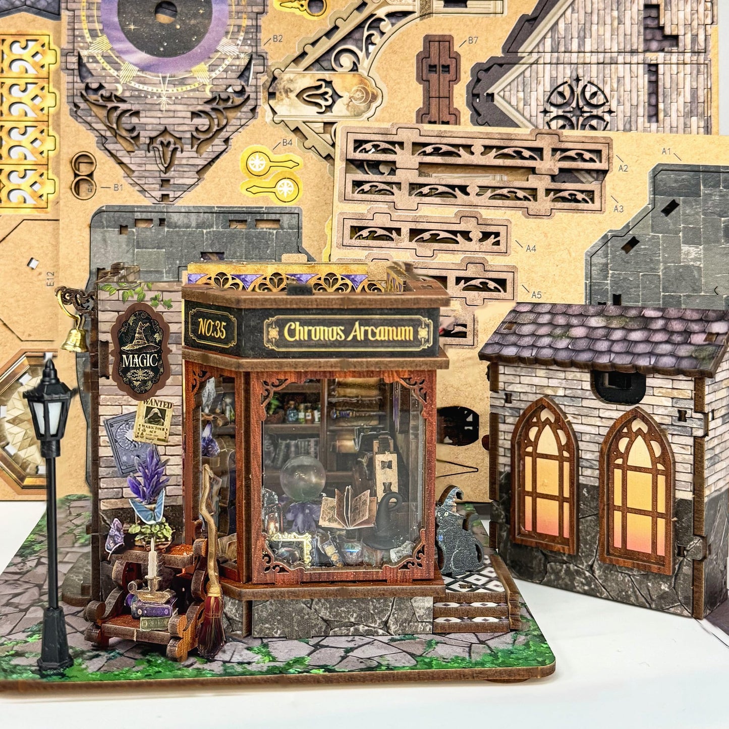 Miggley DIY Miniature House Kit | Time Magic Club Book Nook 3D Puzzle for Adults