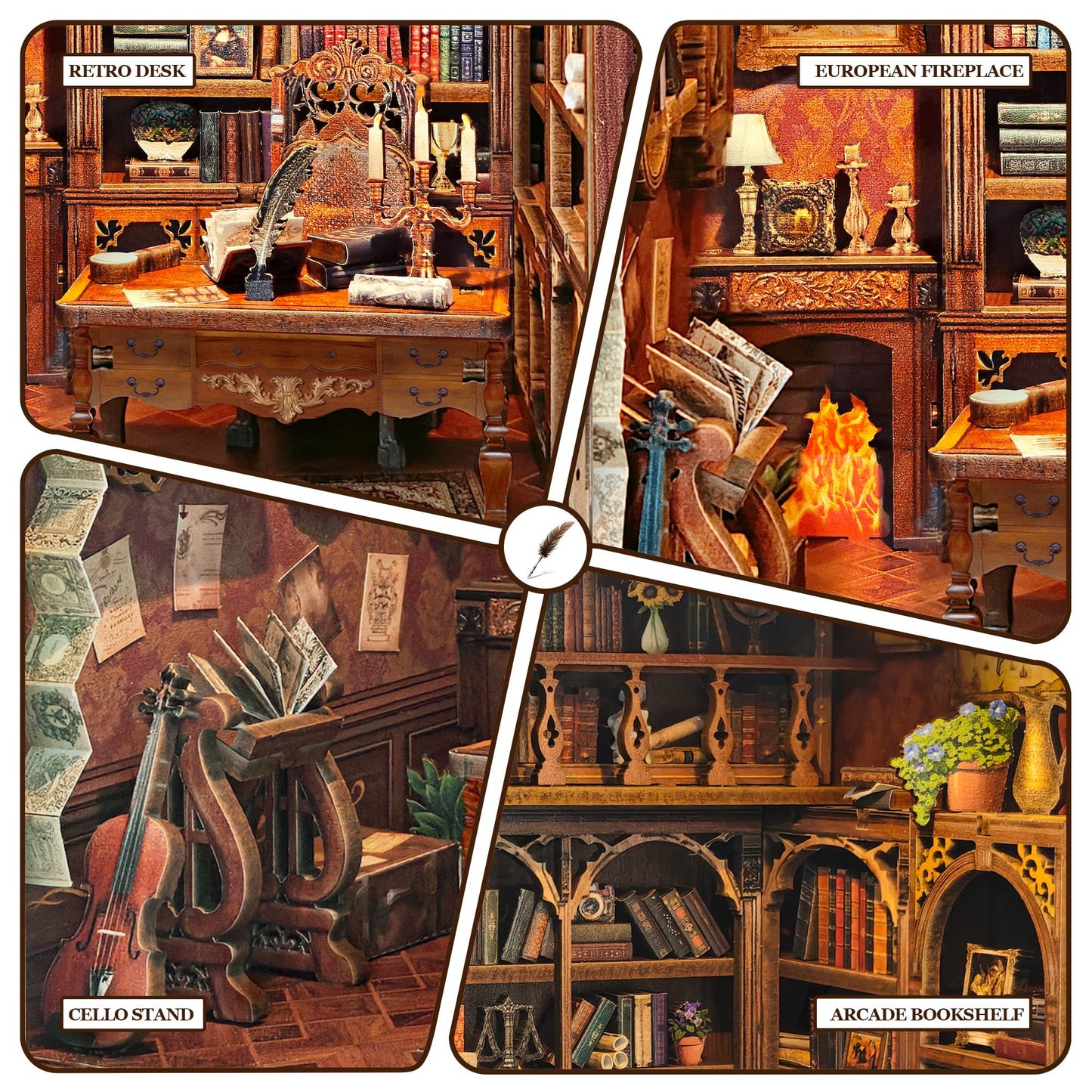 Miggley Time Book Nook Kit – DIY Miniature House for Adults & Bookshelf Decor