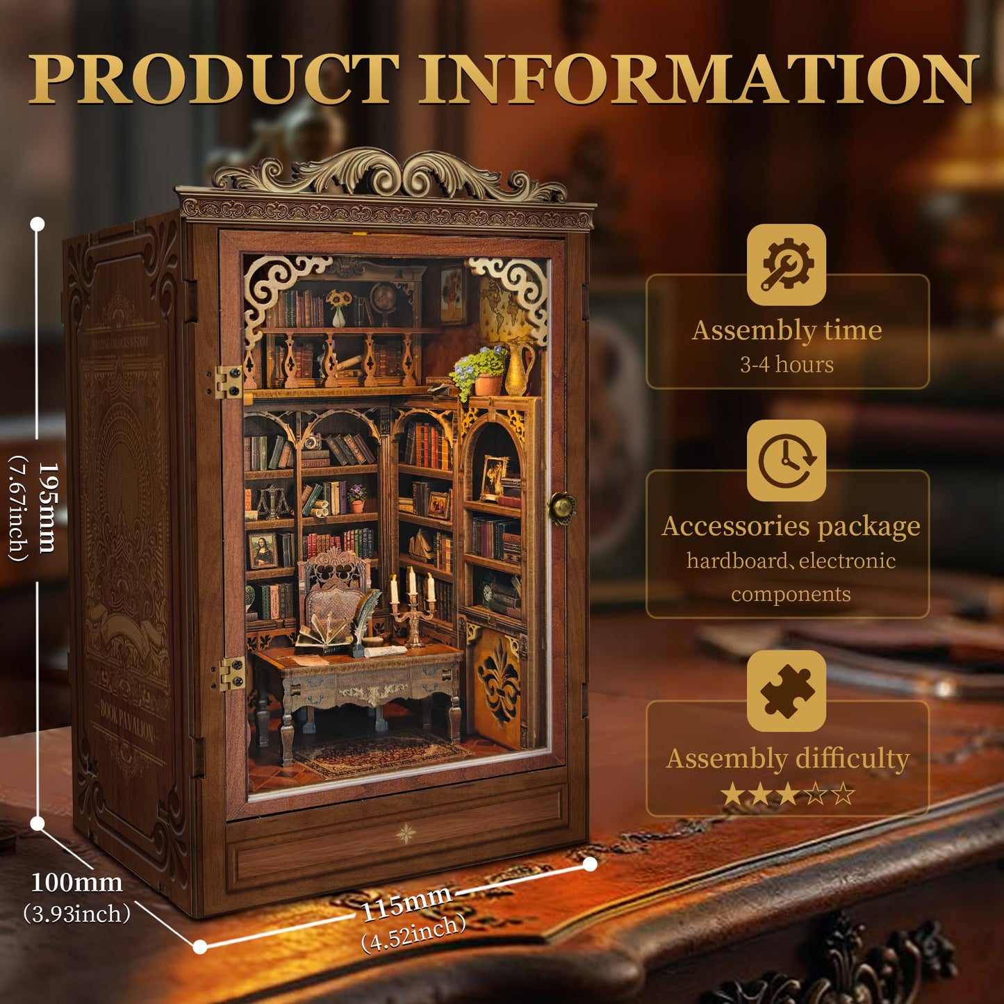 Miggley Time Book Nook Kit – DIY Miniature House for Adults & Bookshelf Decor