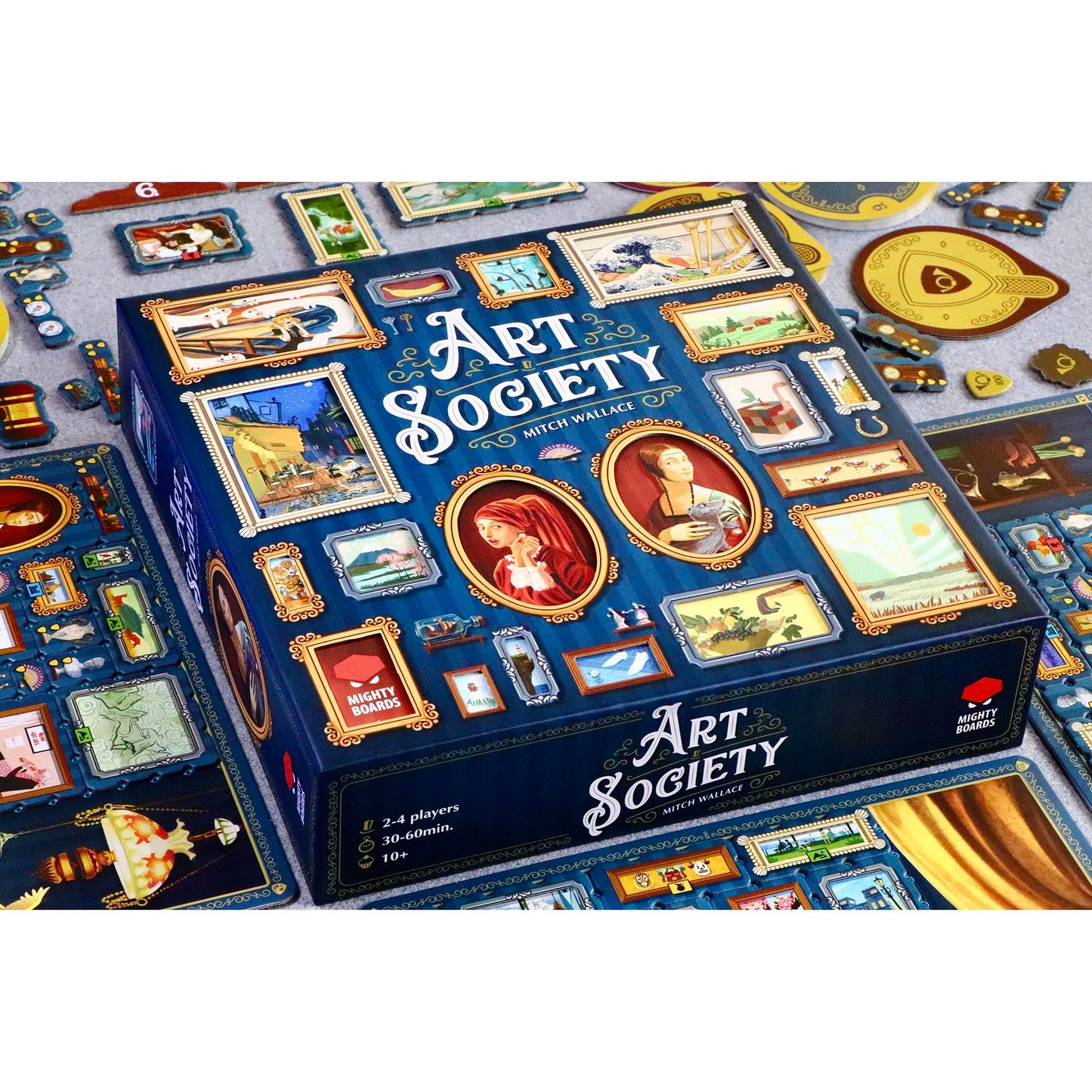 Mighty Boards Art Society: Collection Board Game – Bid, Collect & Display Art | Ages 10+ | 2-4 Players | 30-60 Min