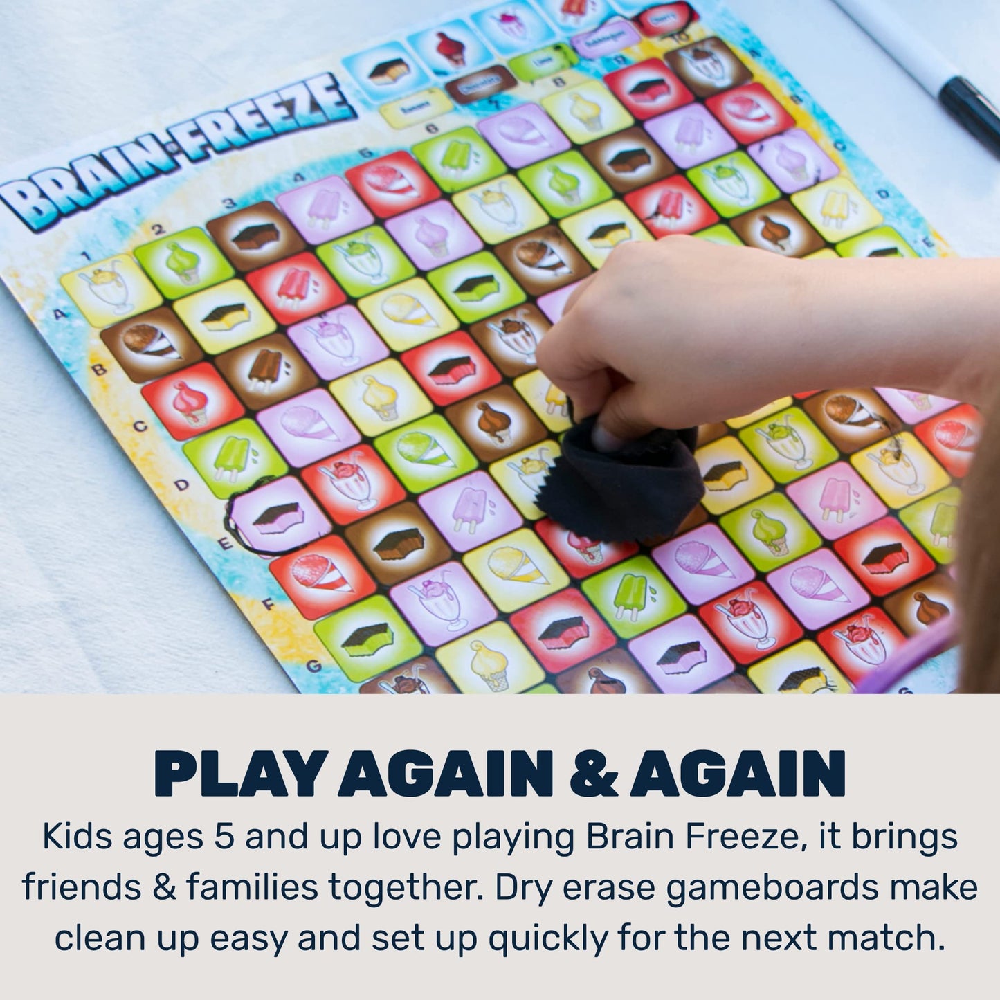 Mighty Fun! Brain Freeze Board Game – Fast Memory & Deduction for Kids & Families | Ages 5+