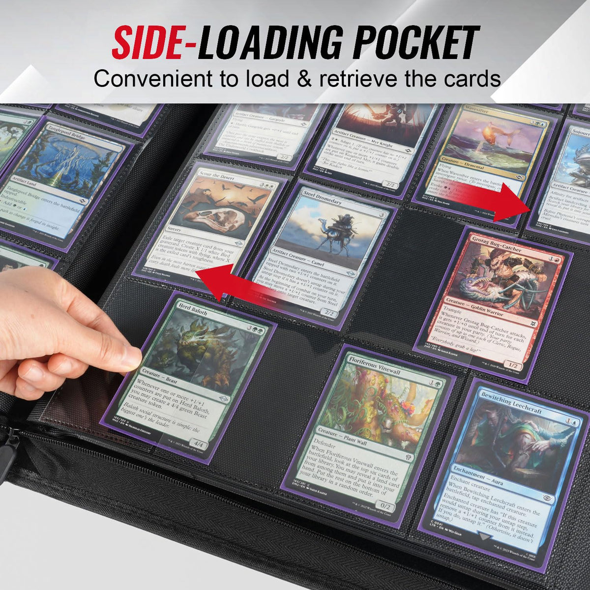 Migitec 16-Pocket Binder for 1280 Trading Cards — Ringless Album with 40 Double-Sided & Side-Loading Pages