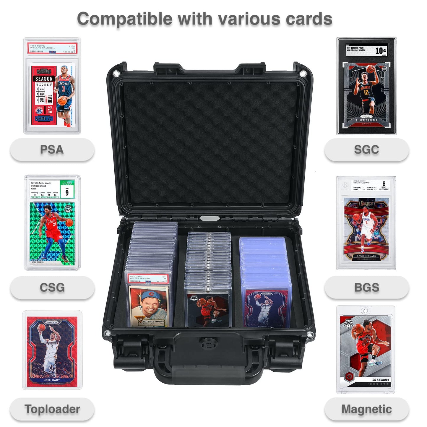 Migitec Waterproof Graded Card Storage Box — 102 Slabs Capacity, Fits PSA/CSG/CGC/SGC