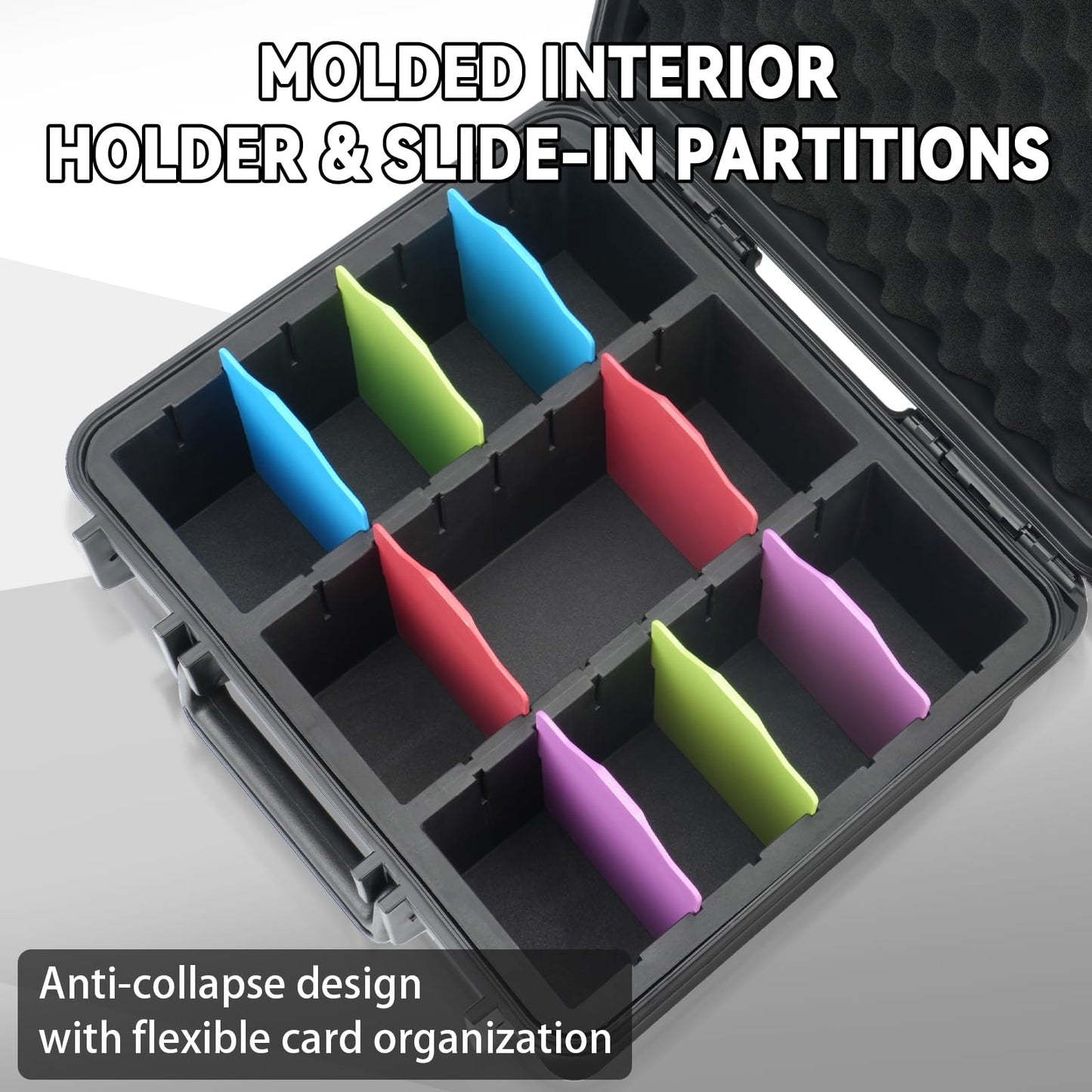 Migitec Toploader Storage Box – 360-Card Capacity, 3x4 Toploaders, Durable Rigid Card Holder Case