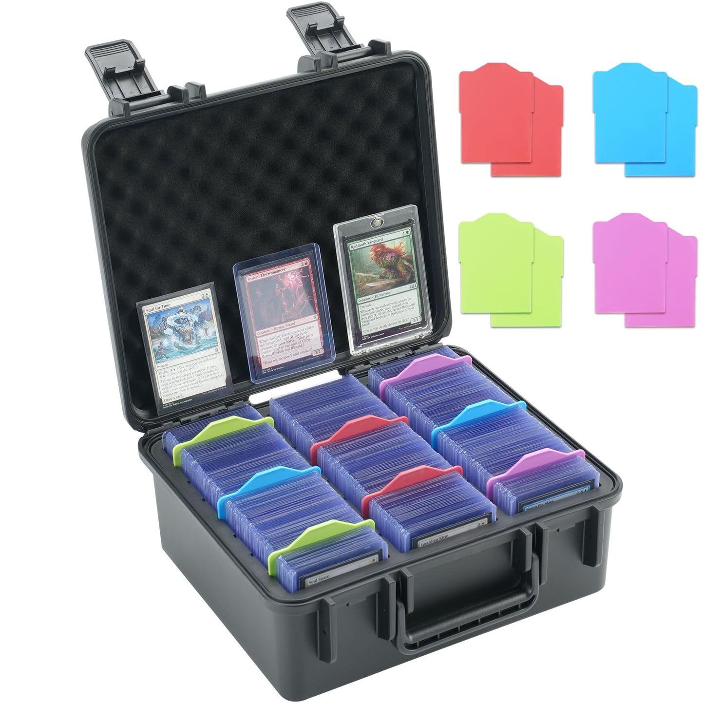 Migitec Toploader Storage Box – 360-Card Capacity, 3x4 Toploaders, Durable Rigid Card Holder Case