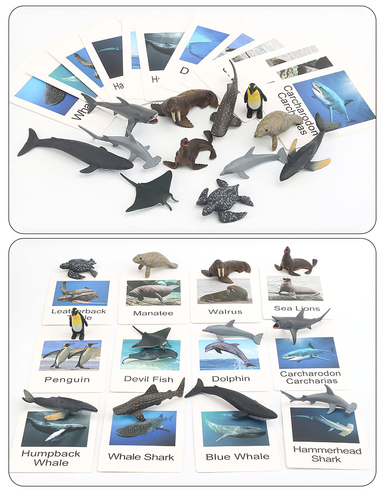 MIKNEKE 24 Small Animal Figurines – Montessori Matching Game for Preschool Learning
