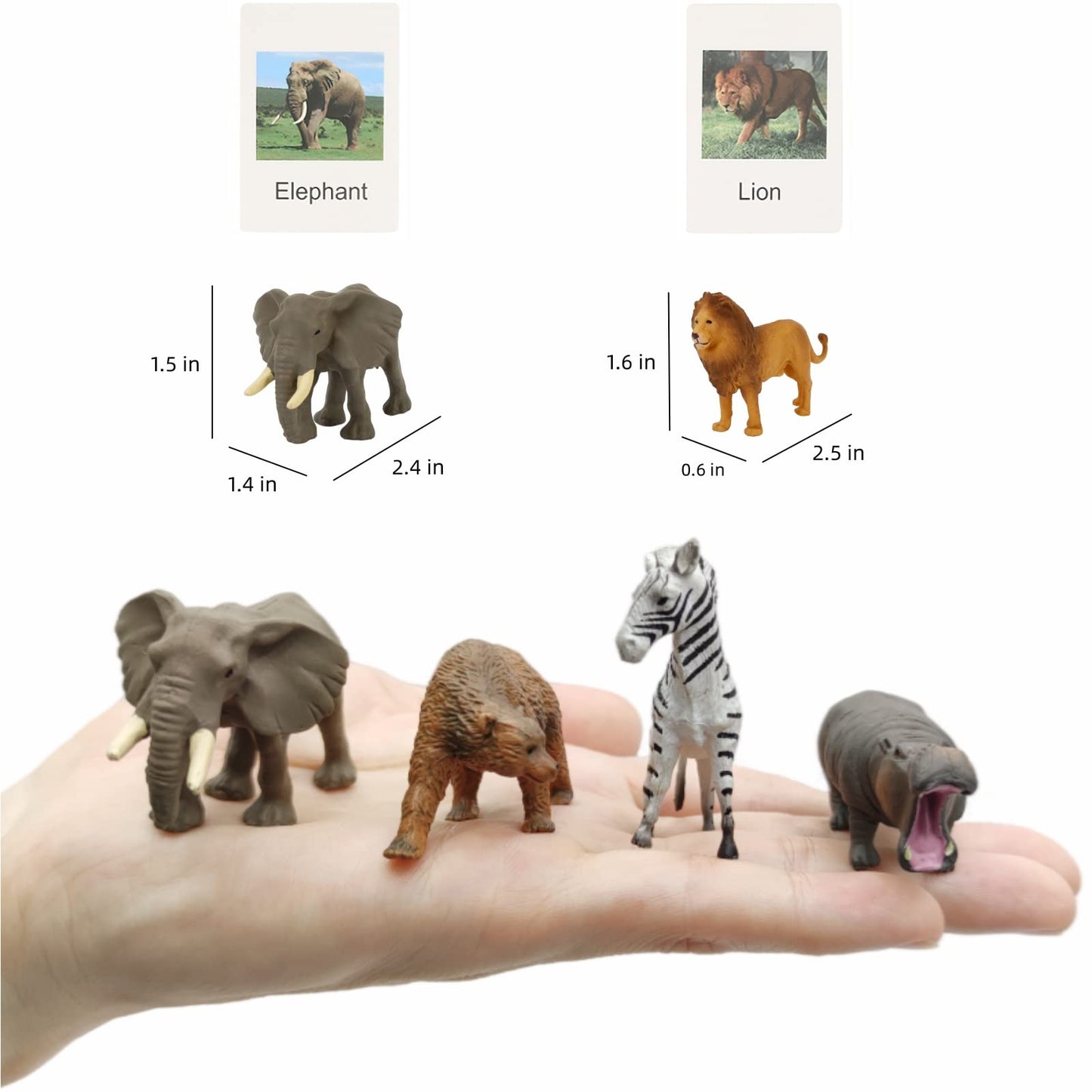MIKNEKE 24 Small Animal Figurines – Montessori Matching Game for Preschool Learning