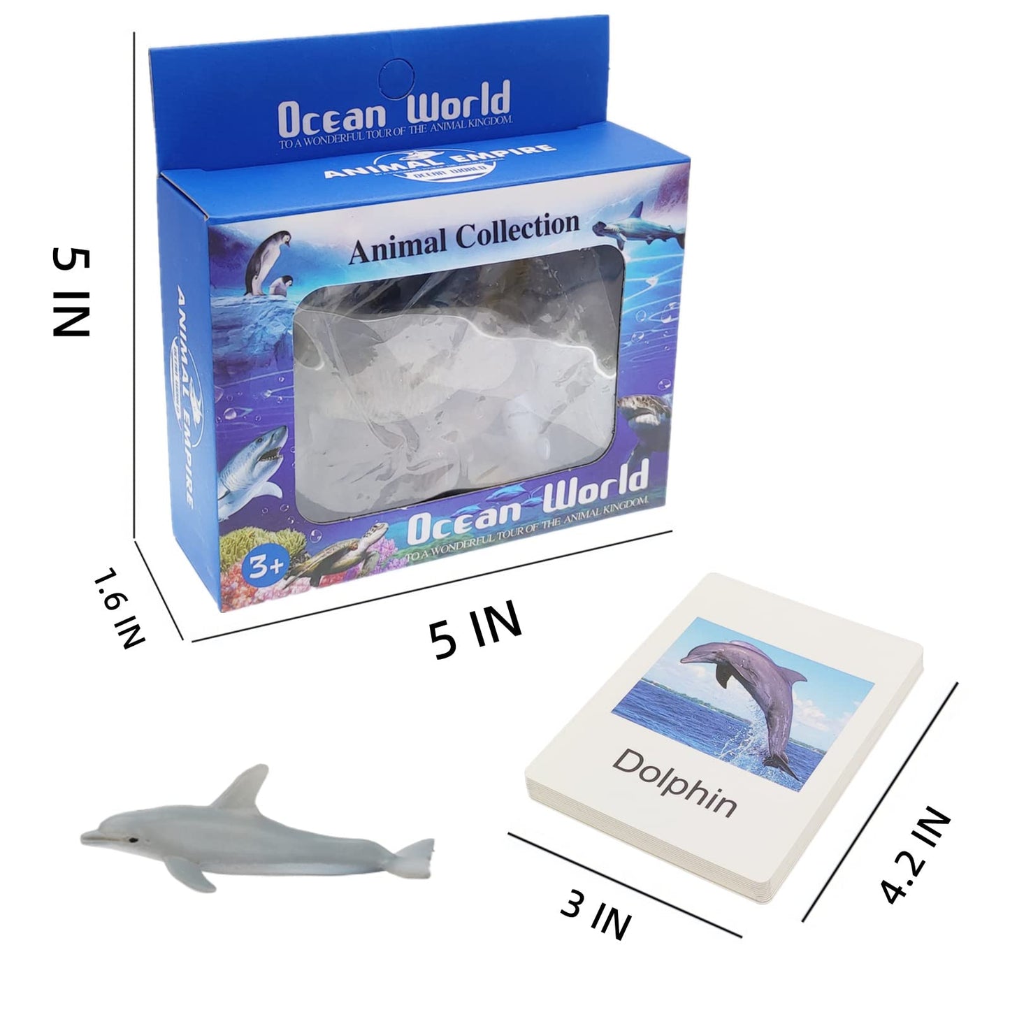 MIKNEKE Montessori Sea Animal Figures with Flash Cards | Educational Marine Toys for Preschool