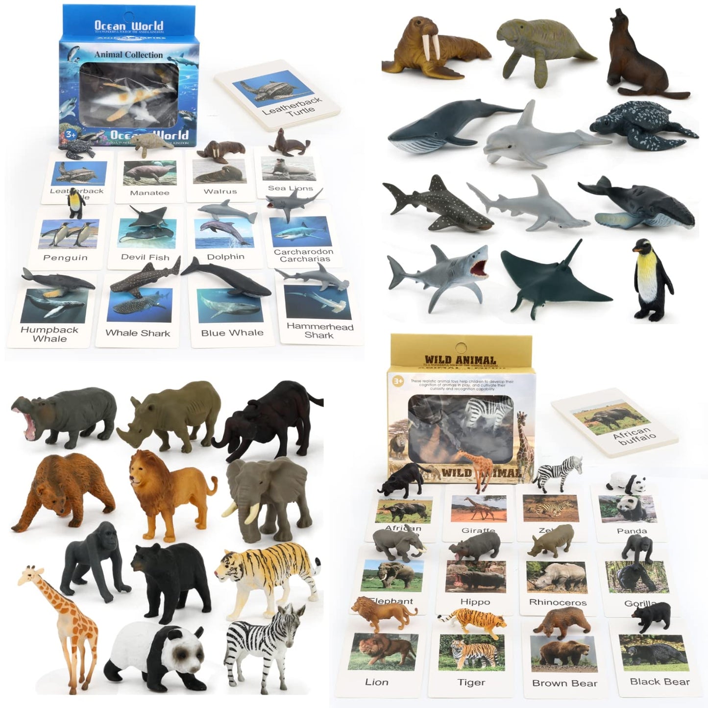 MIKNEKE 24 Small Animal Figurines – Montessori Matching Game for Preschool Learning