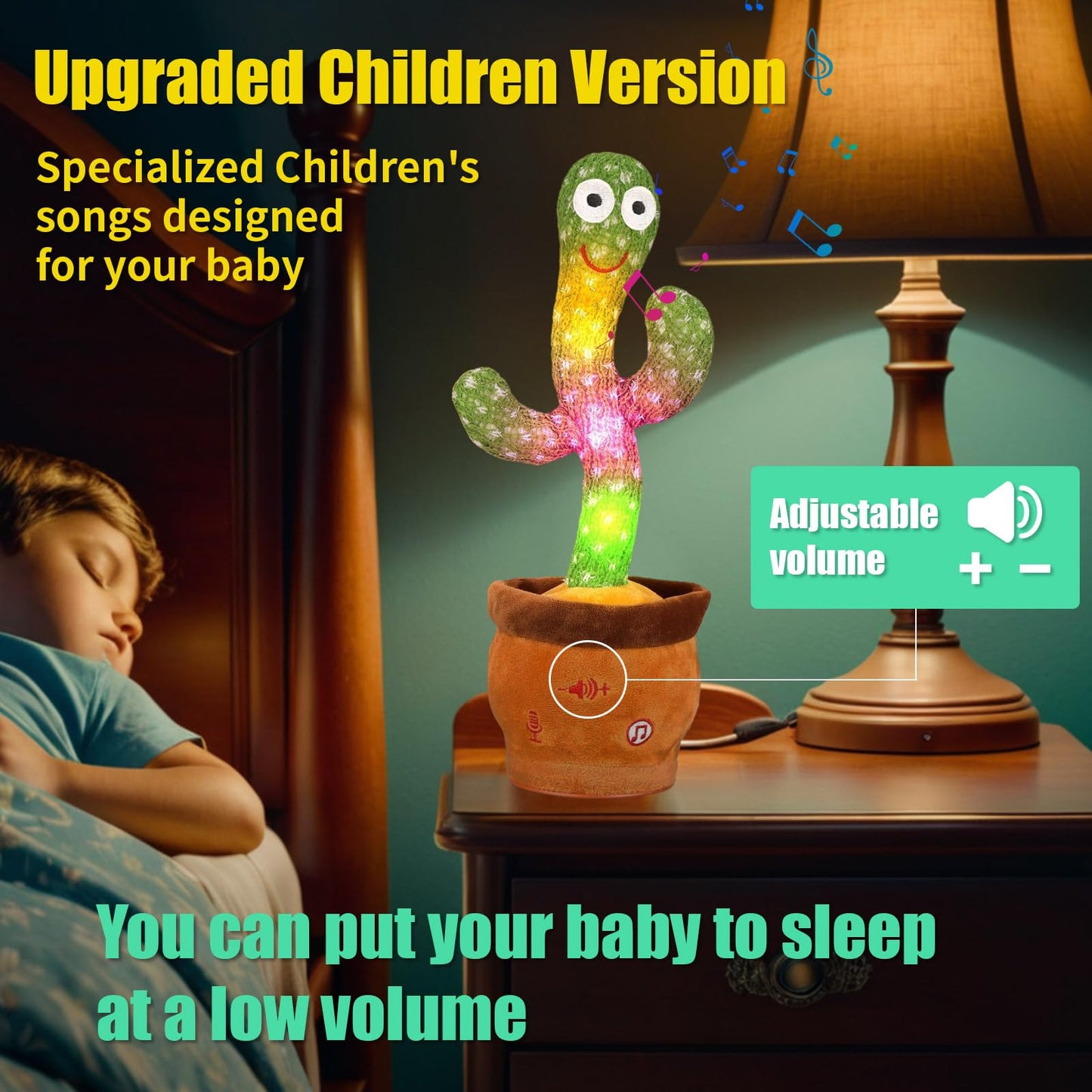 MILEGI Volume Adjustable Dancing Talking Cactus – Interactive Toddler Toy