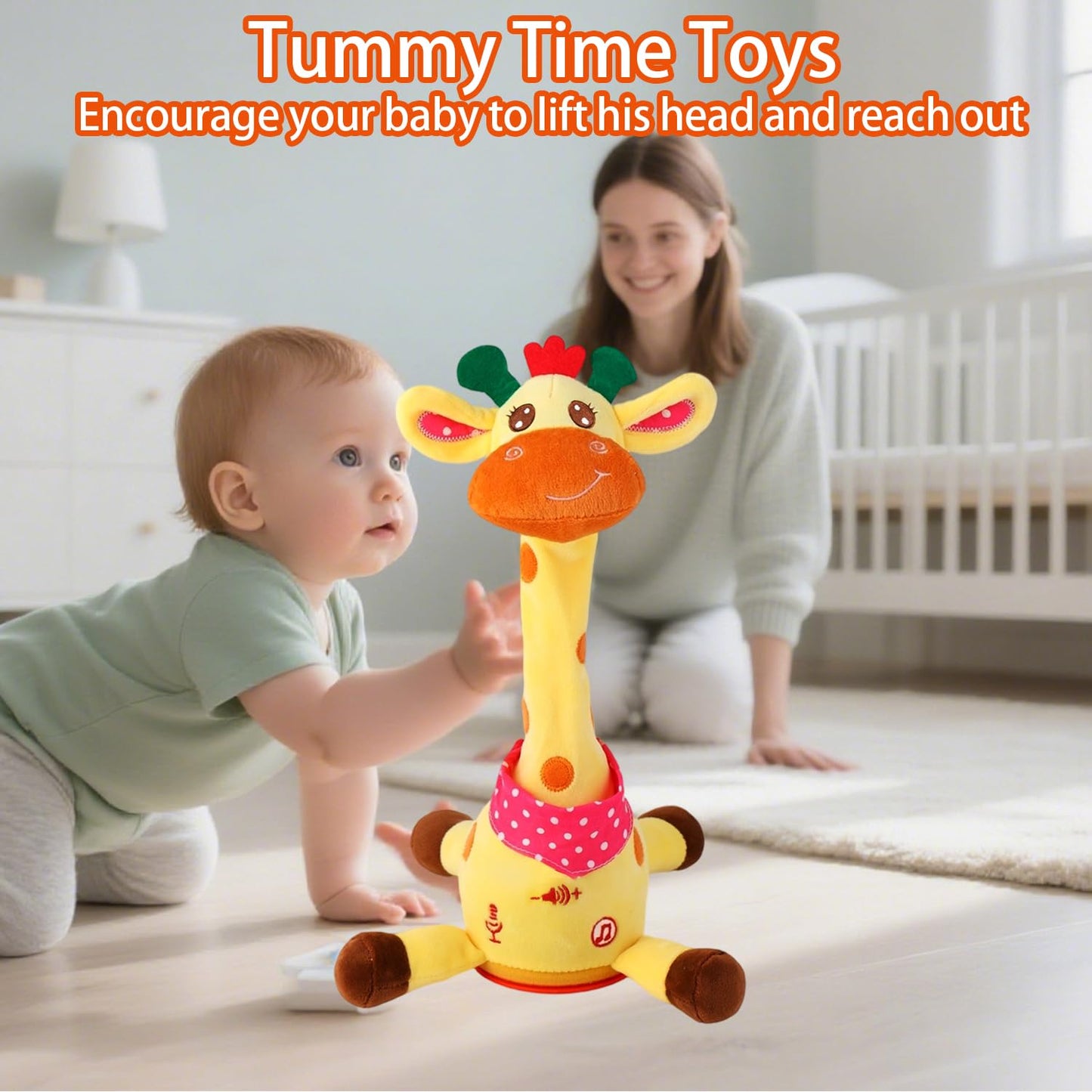 MILEGI Dancing Talking Giraffe Toy – Light-Up Plush with 10 Songs & Volume Control