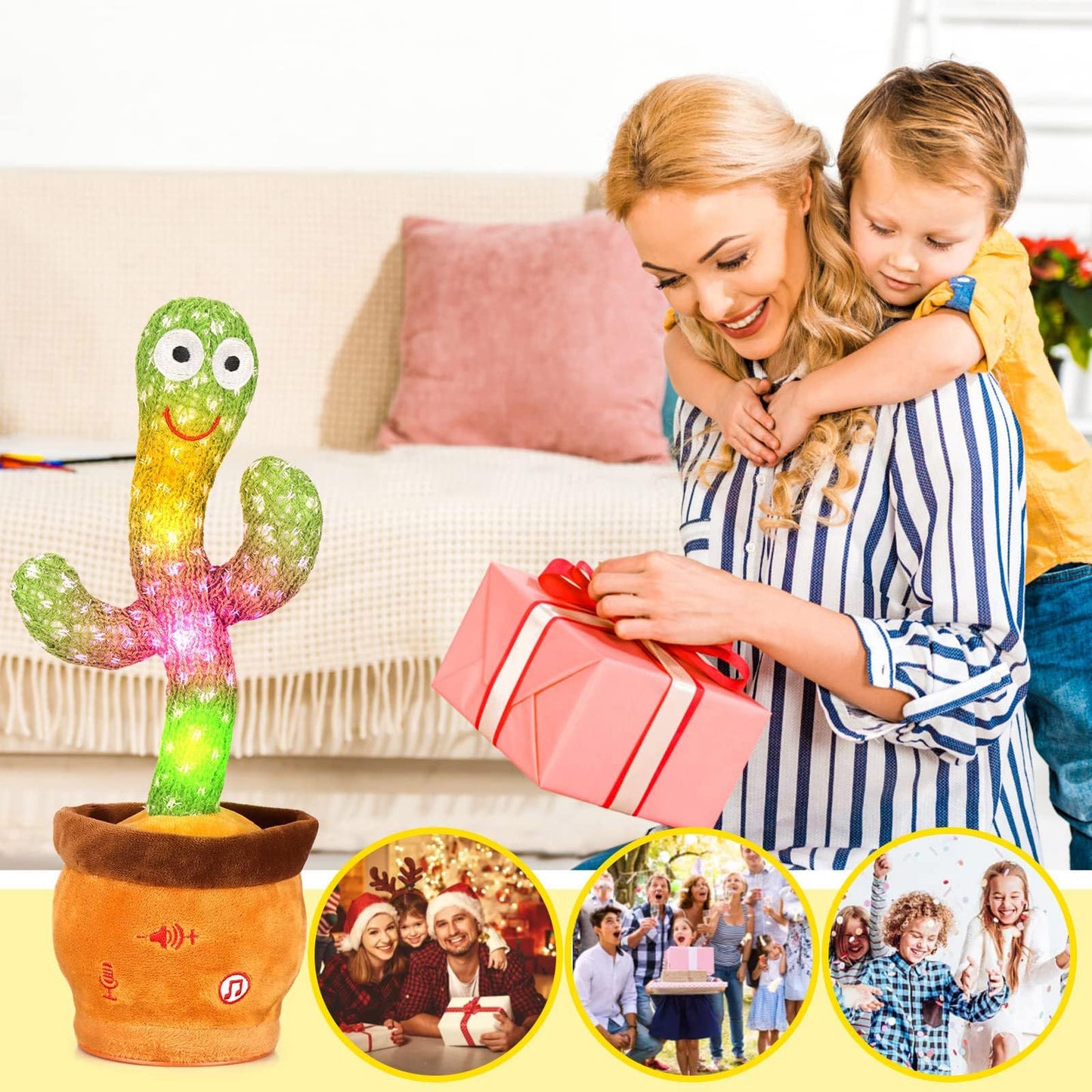 MILEGI Volume Adjustable Dancing Talking Cactus – Interactive Toddler Toy