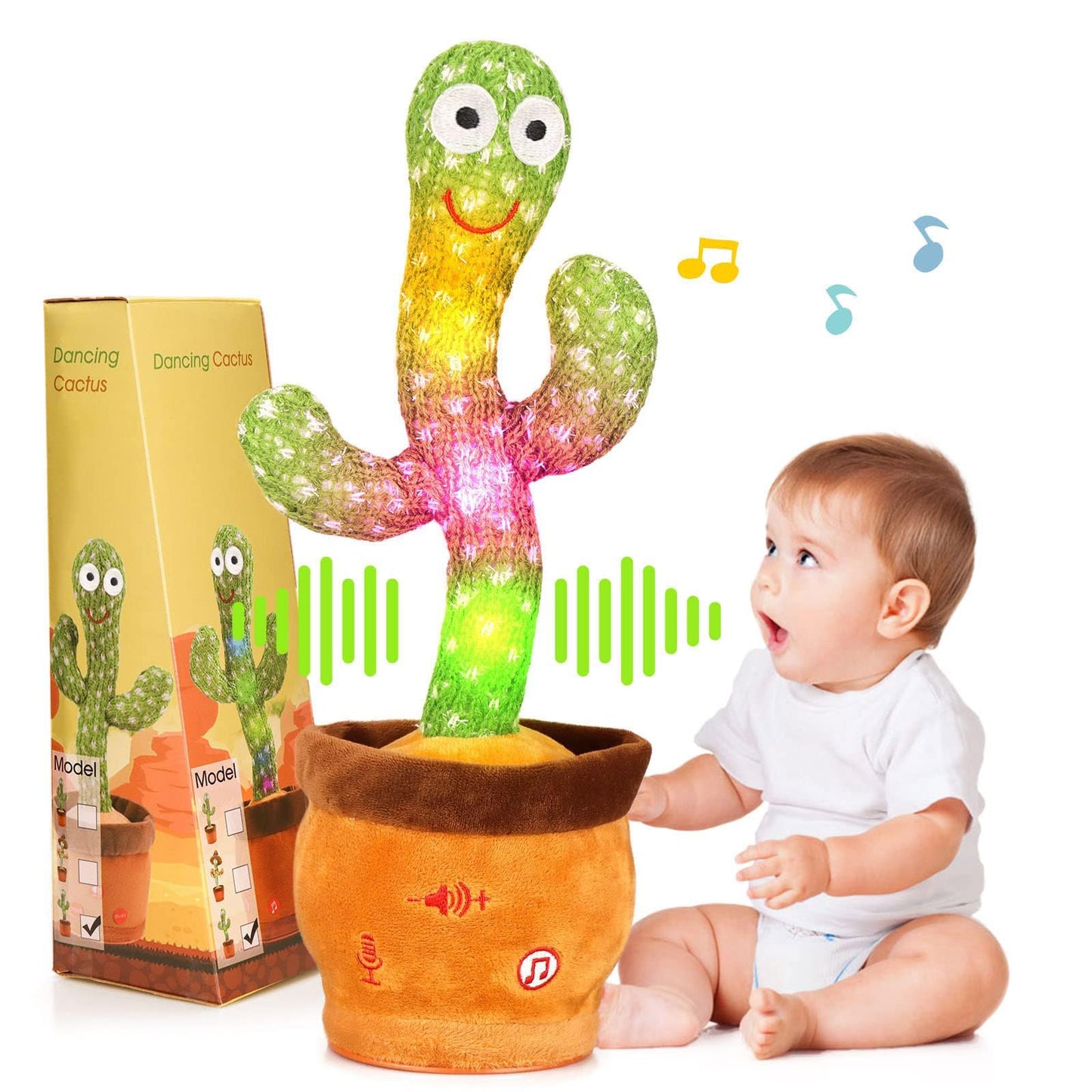 MILEGI Volume Adjustable Dancing Talking Cactus – Interactive Toddler Toy