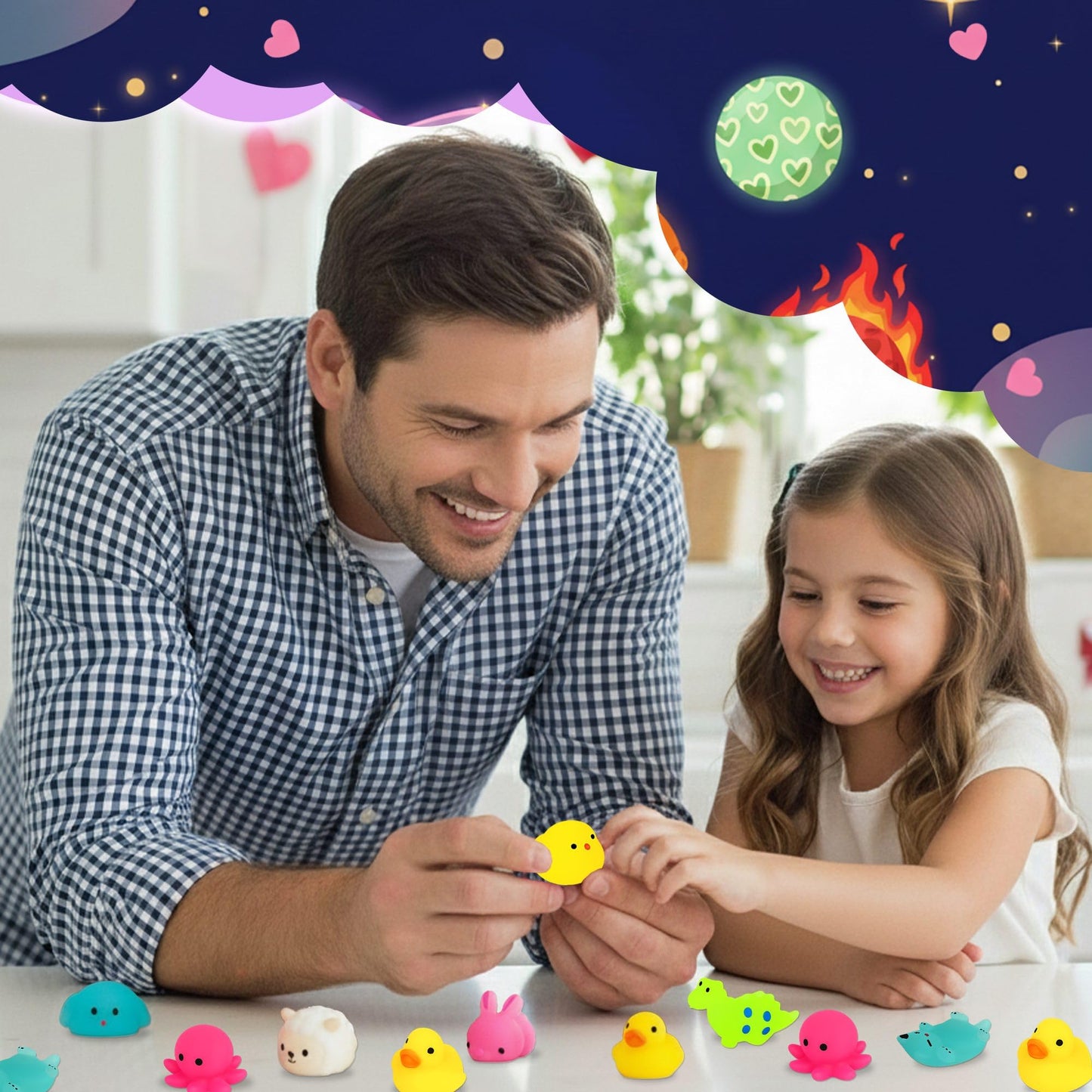 Milianquill Valentine Day Cards for Kids Classroom – 30 Mochi Squishy Valentines, Glow-in-the-Dark Favors