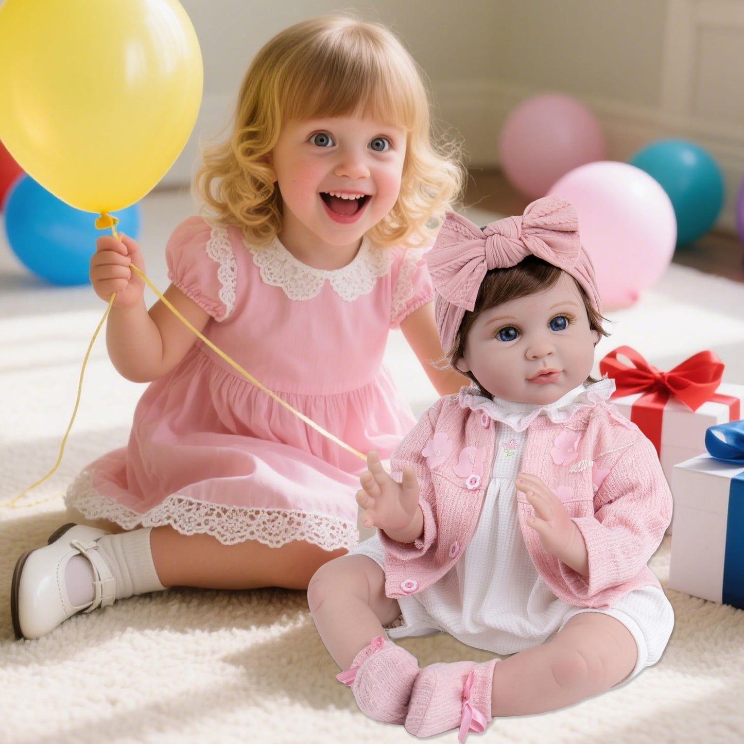 Milidool Reborn 22-Inch Baby Doll Girl – Soft Weighted Body, Realistic Details, Gift Box