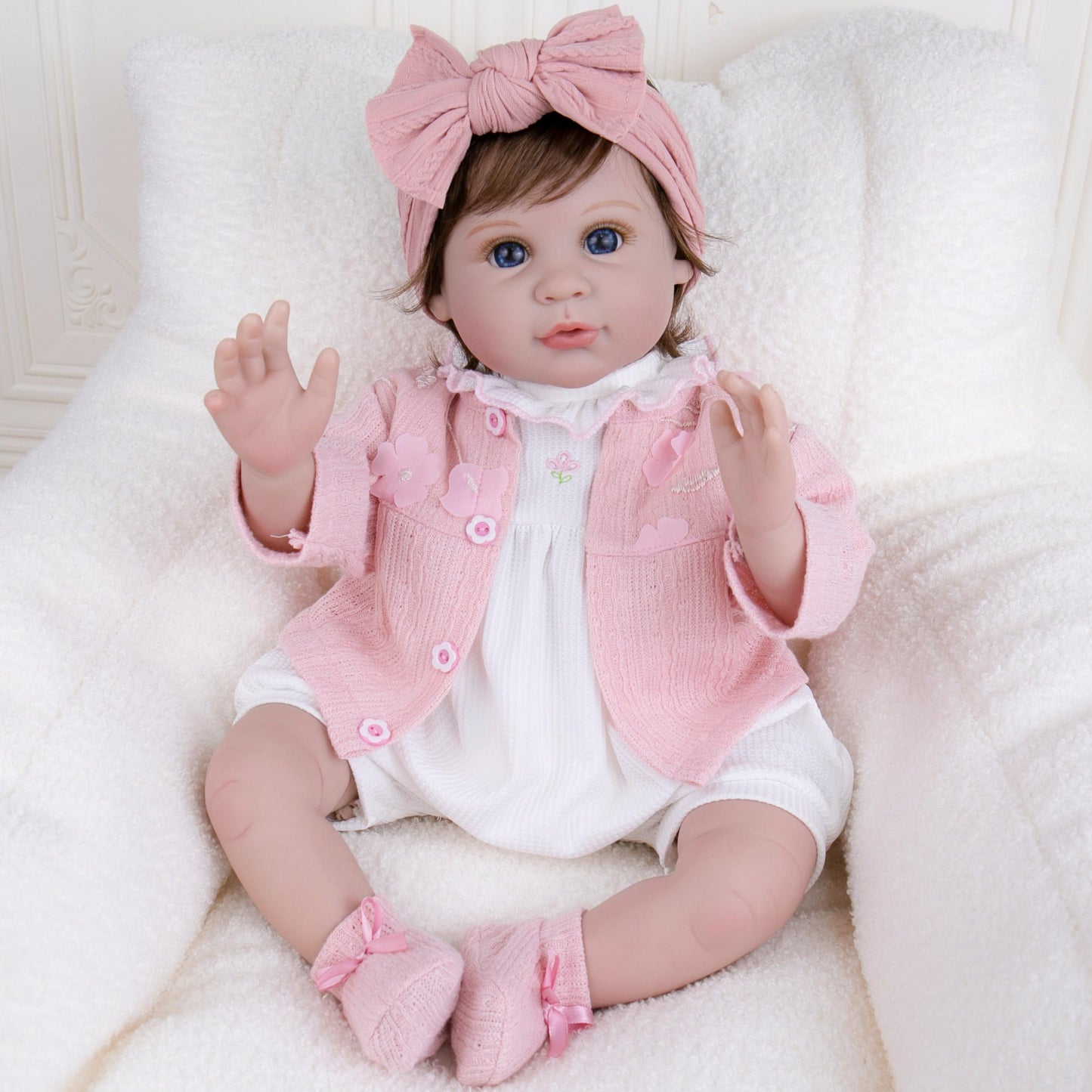 Milidool Reborn 22-Inch Baby Doll Girl – Soft Weighted Body, Realistic Details, Gift Box