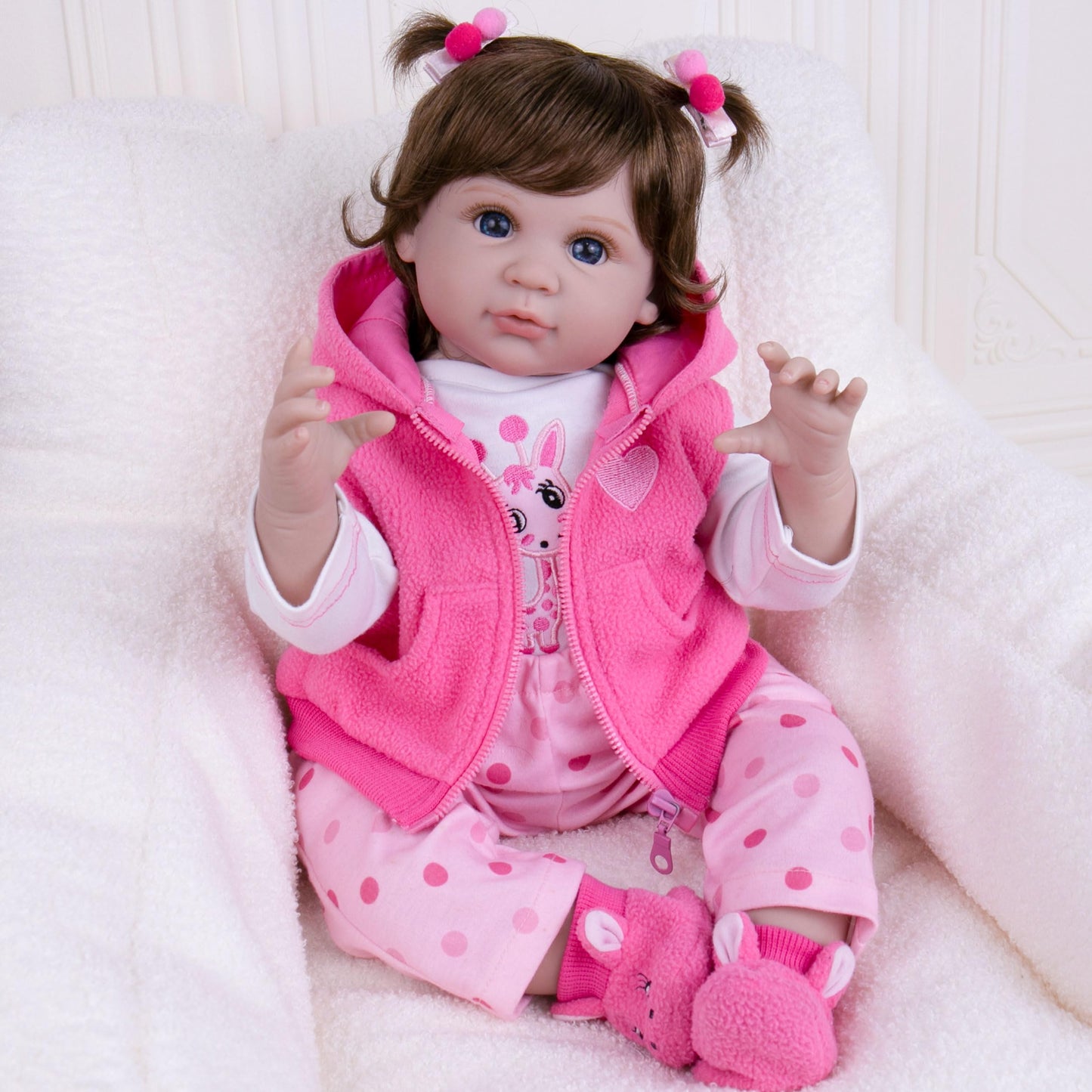 Milidool Lifelike 22-Inch Reborn Baby Doll Girl – Weighted Soft Body with 7-Piece Gift Set