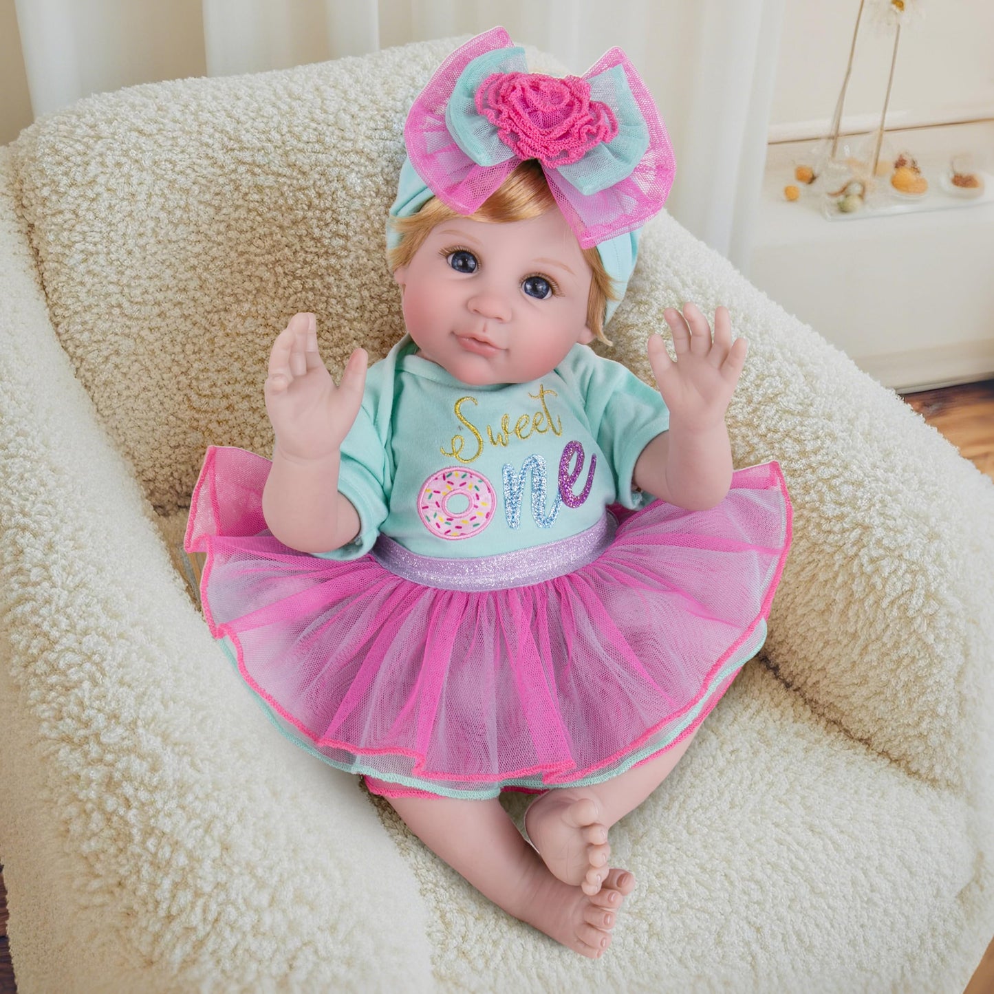 Milidool Lifelike Reborn Baby Doll 22-Inch Weighted Realistic Newborn - Girl Gift with Accessories