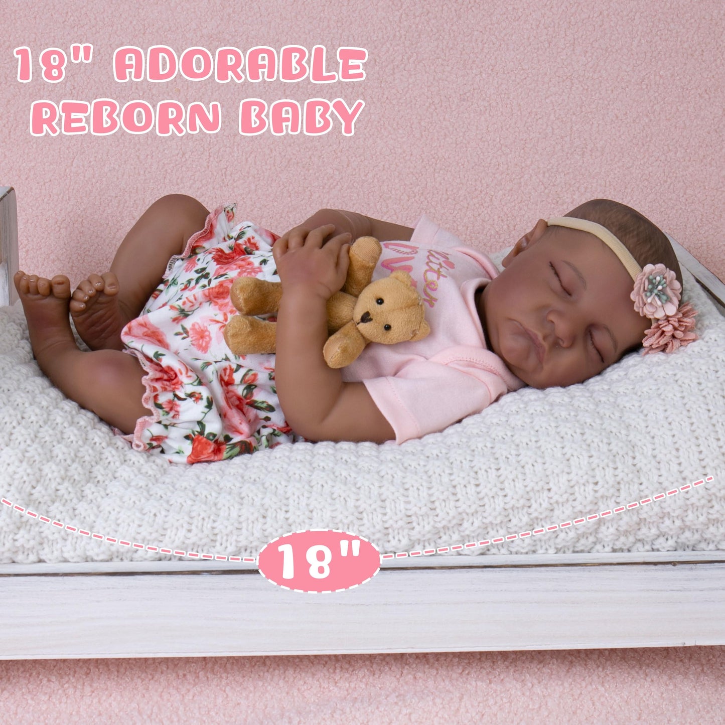 Milidool Lifelike 18-Inch Reborn Baby Doll Girl with Complete Gift Set