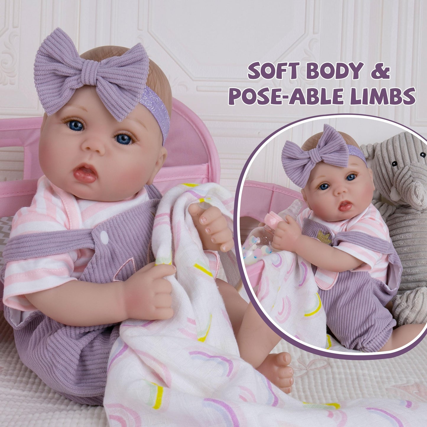 Milidool Lifelike Reborn Baby Doll - 18-Inch Realistic Weighted Girl