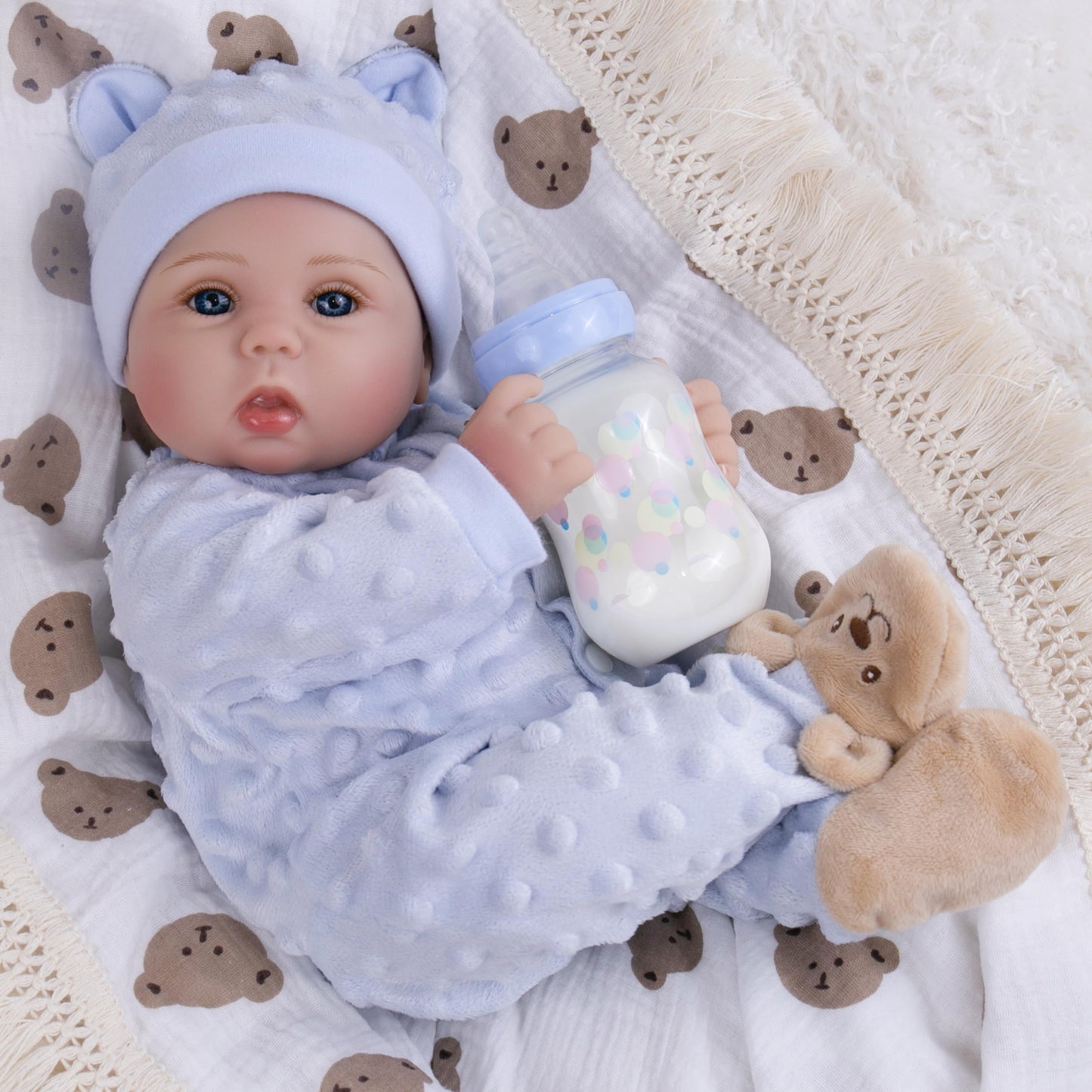 Milidool Lifelike Reborn Baby Doll Boy - 18-Inch Soft Body Realistic Newborn Doll for Kids 3+
