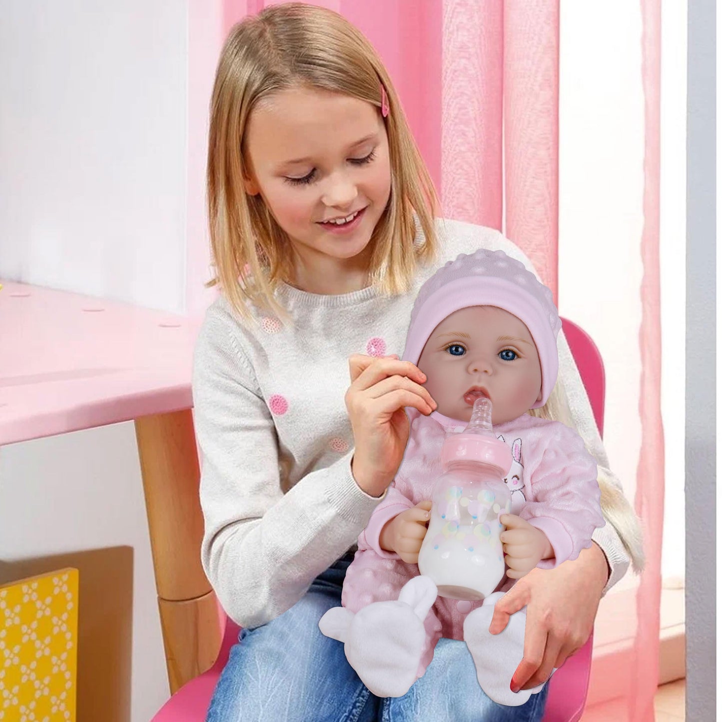Milidool Reborn Baby Doll 18in – Lifelike Realistic Newborn Girl with Complete Accessories