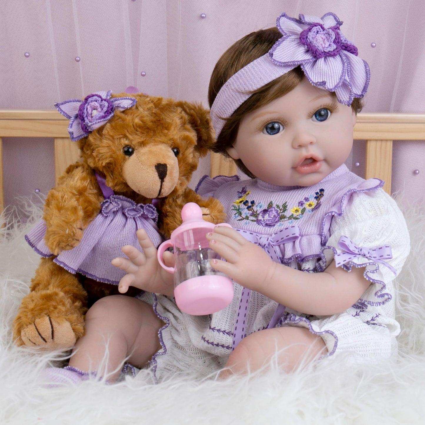 Milidool Lifelike Reborn Baby Dolls - 22-Inch Realistic Baby Girl with Complete Accessories