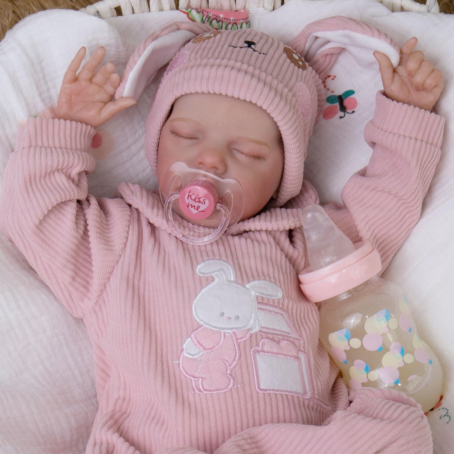 Milidool Lifelike Reborn Baby Dolls – 18-Inch Realistic Poseable Newborn Girl with Gift Box