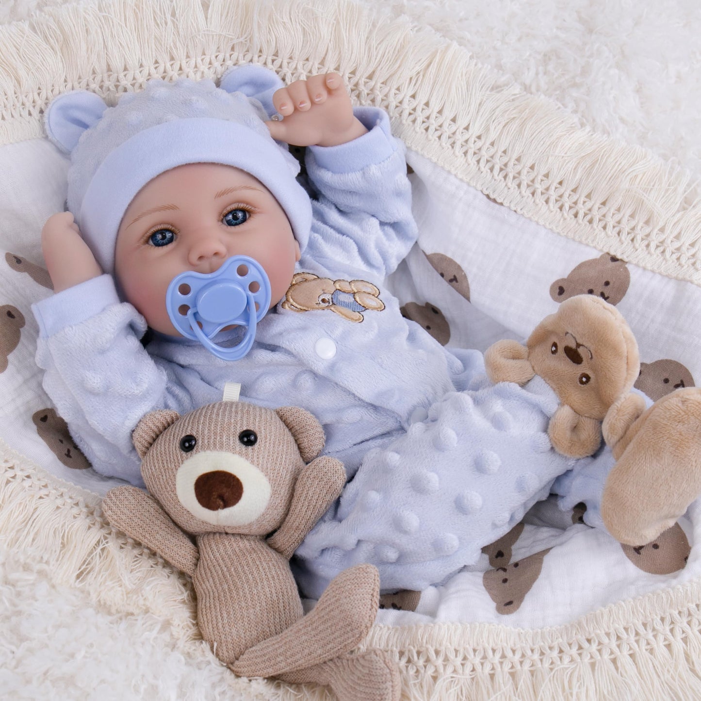 Milidool Lifelike Reborn Baby Doll Boy - 18-Inch Soft Body Realistic Newborn Doll for Kids 3+