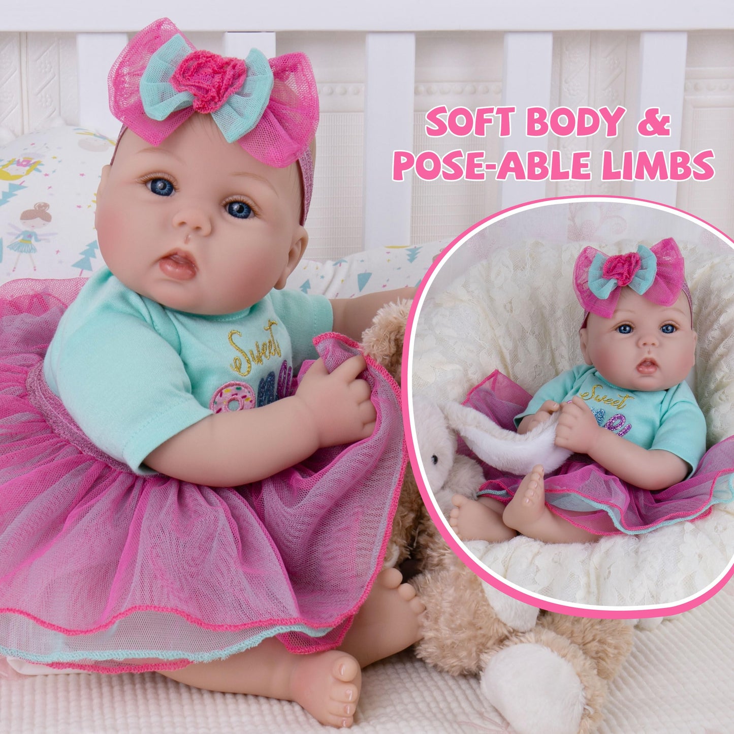 Milidool Lifelike Reborn Baby Doll 18-Inch – Soft Weighted Body Gift Set for Kids 3+