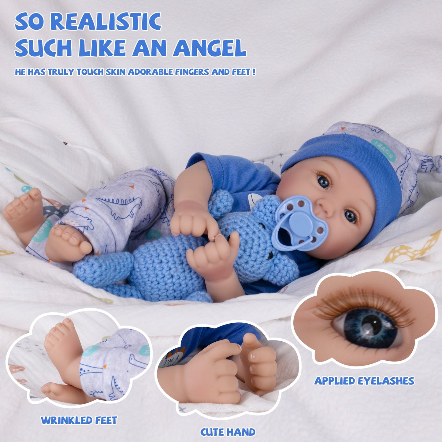 Milidool Lifelike Reborn Baby Doll Boy – 18-Inch Soft Vinyl, Weighted Body, Gift-Ready