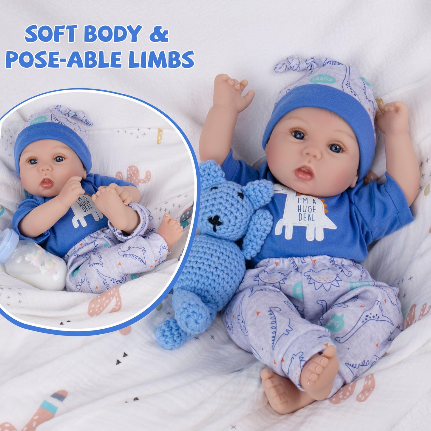 Milidool Lifelike Reborn Baby Doll Boy – 18-Inch Soft Vinyl, Weighted Body, Gift-Ready