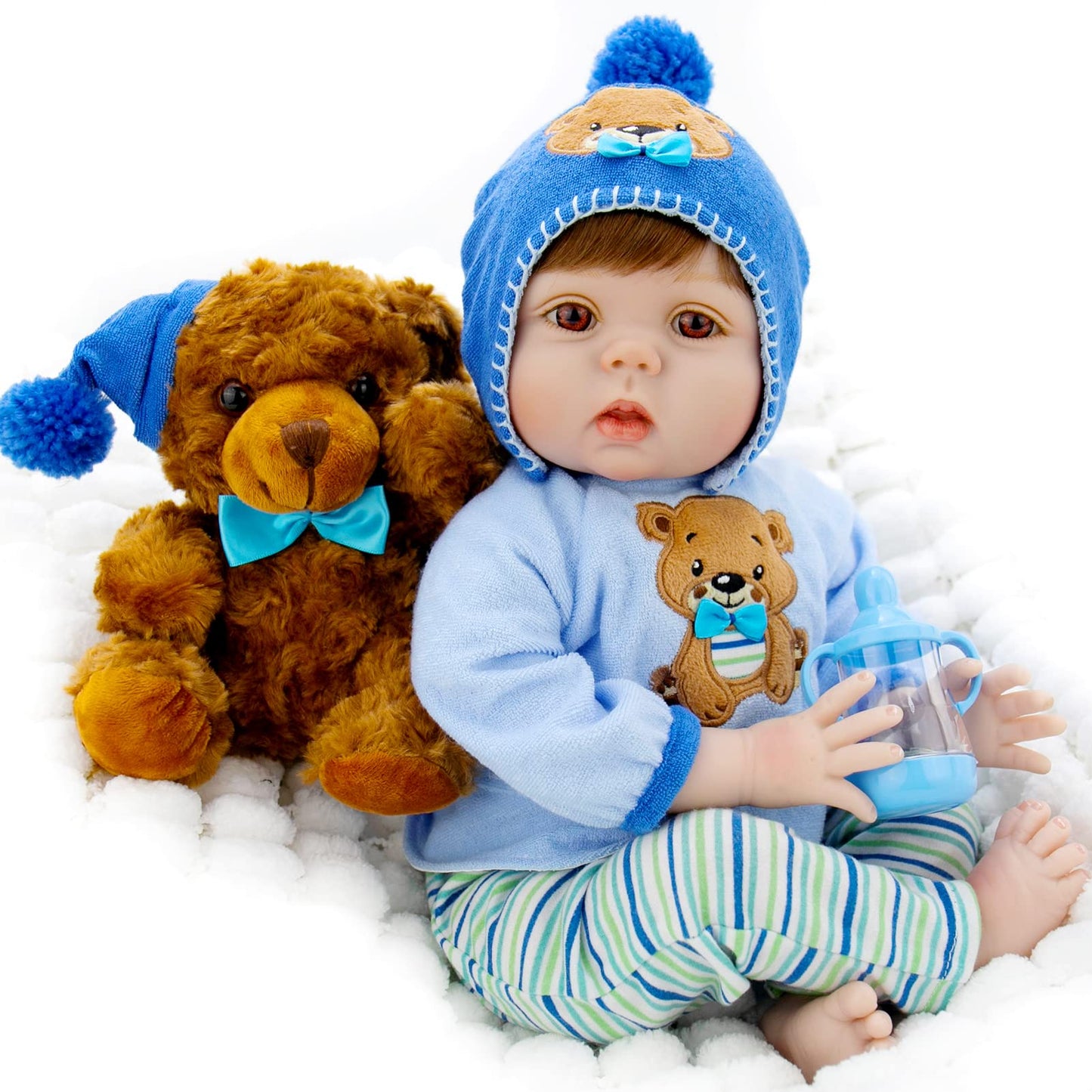Milidool Lifelike Reborn Baby Doll - 22-Inch Realistic Soft Body Boy with Gift Box & Accessories