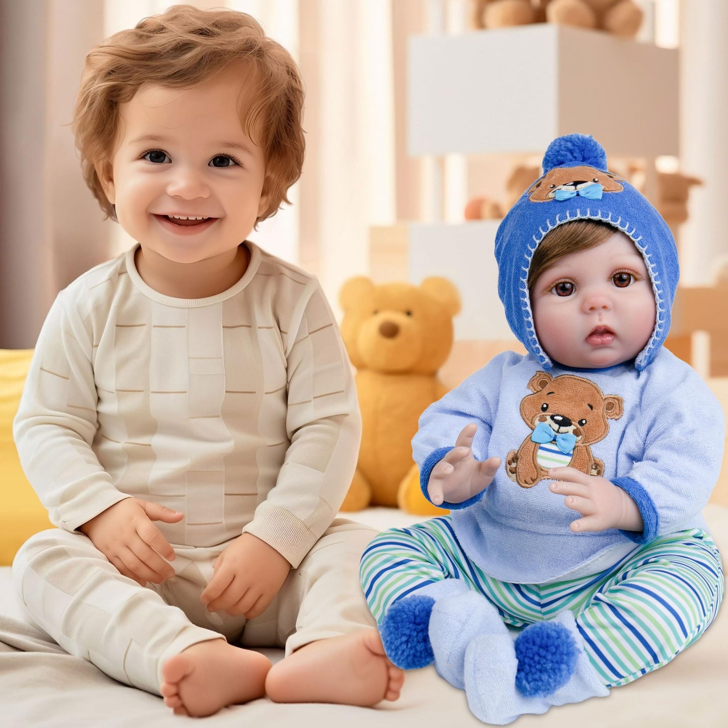 Milidool Lifelike Reborn Baby Doll - 22-Inch Realistic Soft Body Boy with Gift Box & Accessories