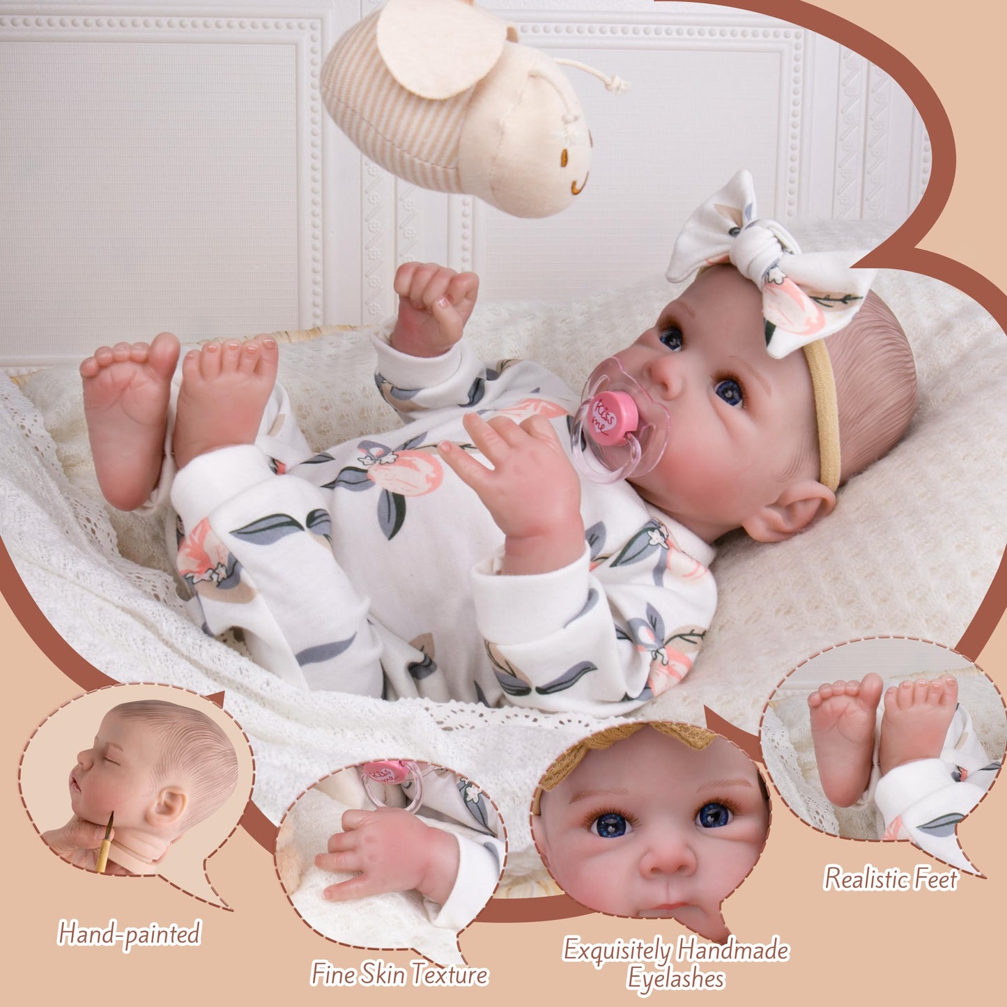 Milidool Lifelike Reborn Baby Doll Girl – 20 Inch Realistic Newborn with Poseable Body & Accessories