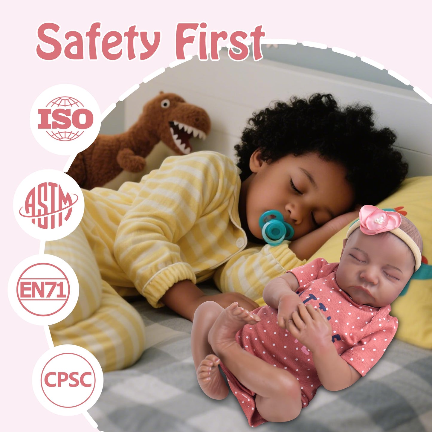 Milidool 18-Inch Reborn Baby Doll – Realistic African American Newborn with Weighted Body & Accessories