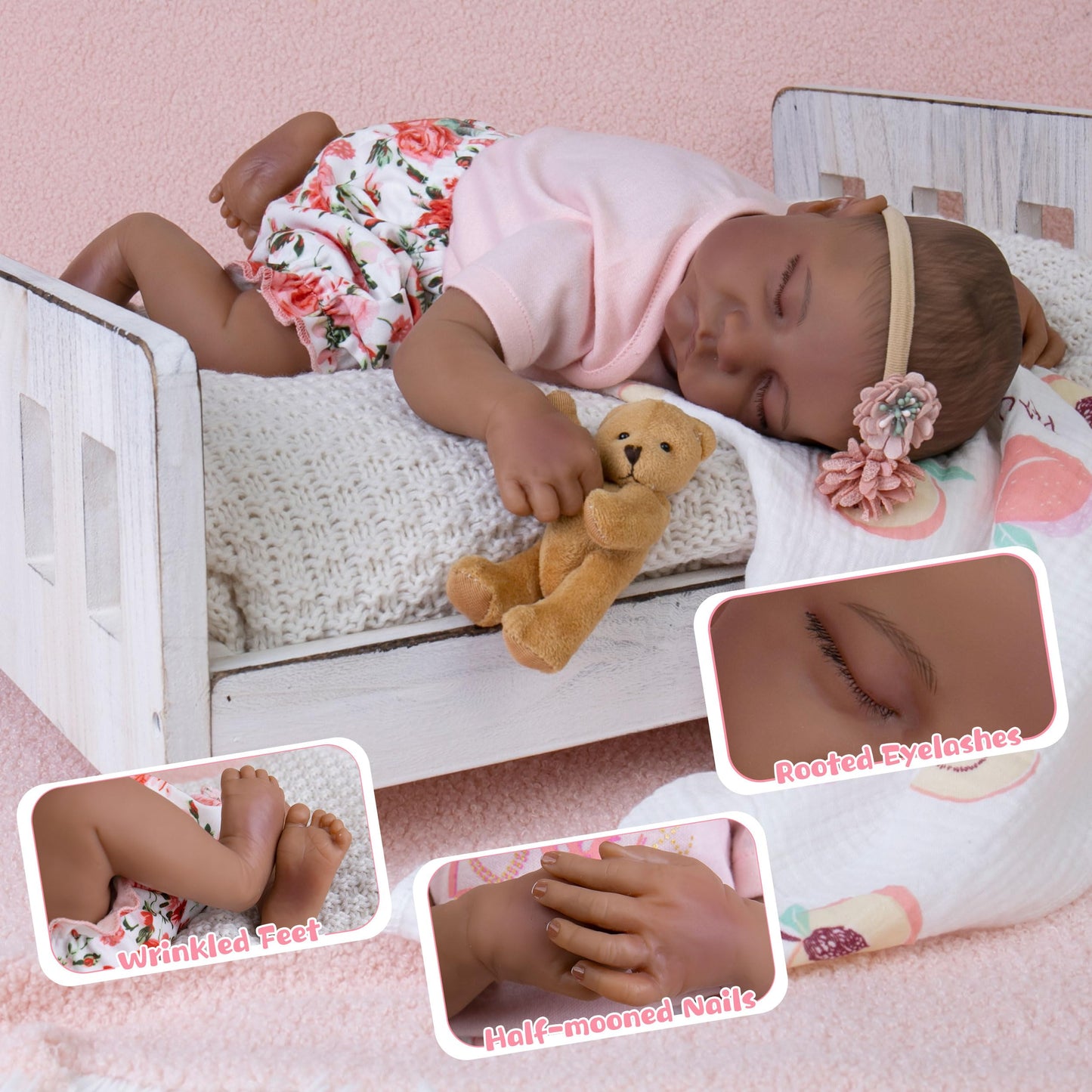 Milidool Lifelike 18-Inch Reborn Baby Doll Girl with Complete Gift Set