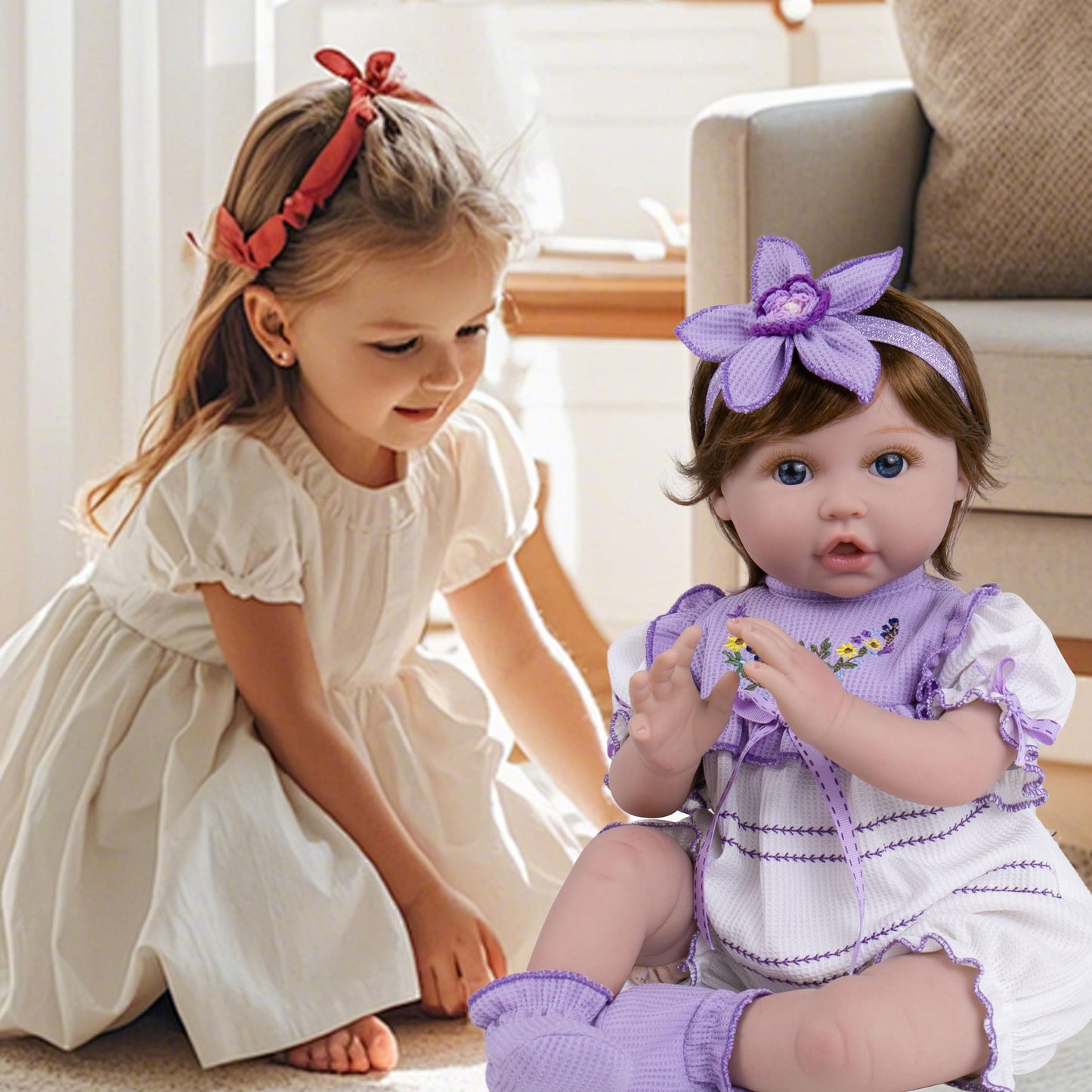 Milidool Lifelike Reborn Baby Dolls - 22-Inch Realistic Baby Girl with Complete Accessories