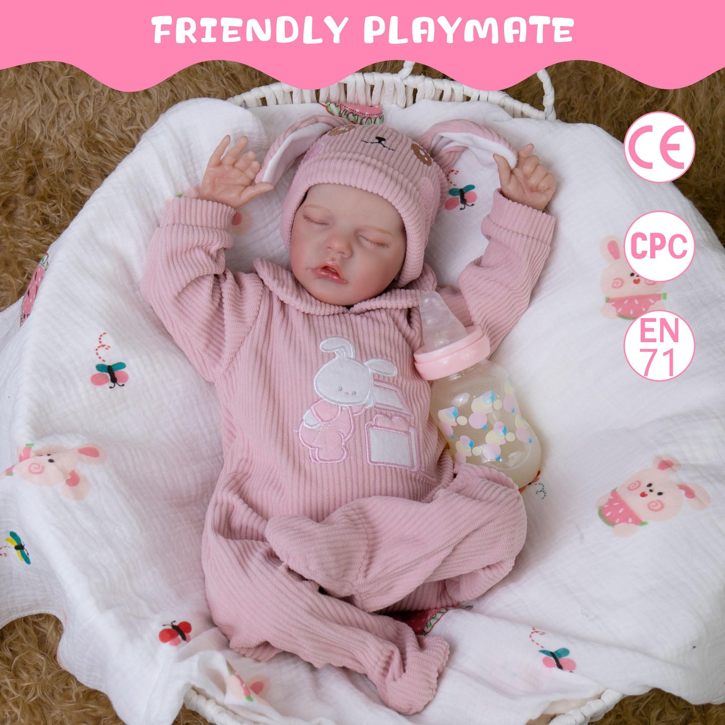 Milidool Lifelike Reborn Baby Dolls – 18-Inch Realistic Poseable Newborn Girl with Gift Box